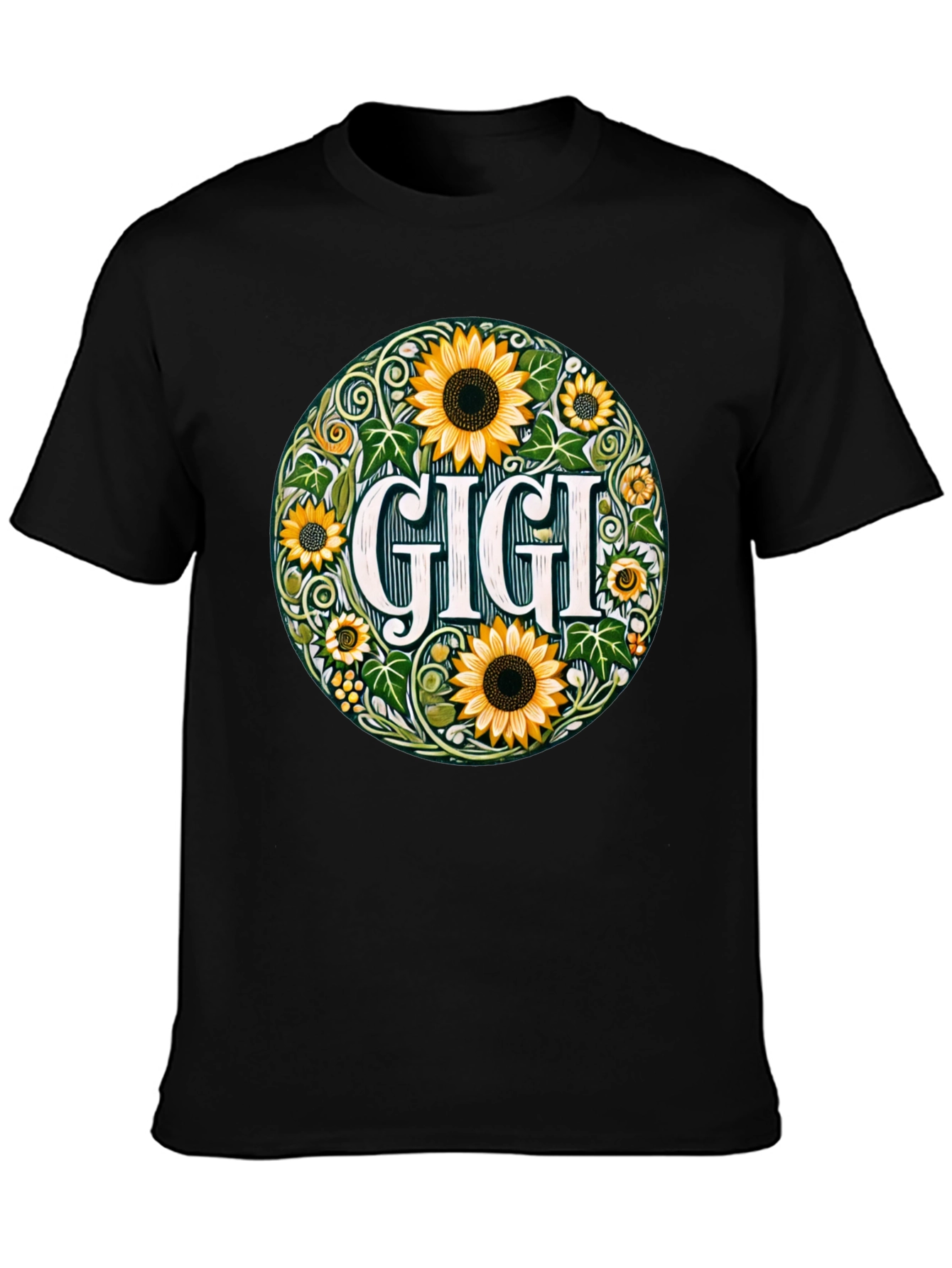 Gigi Sunflower Graphic Tee - Floral Grandparent Shirt