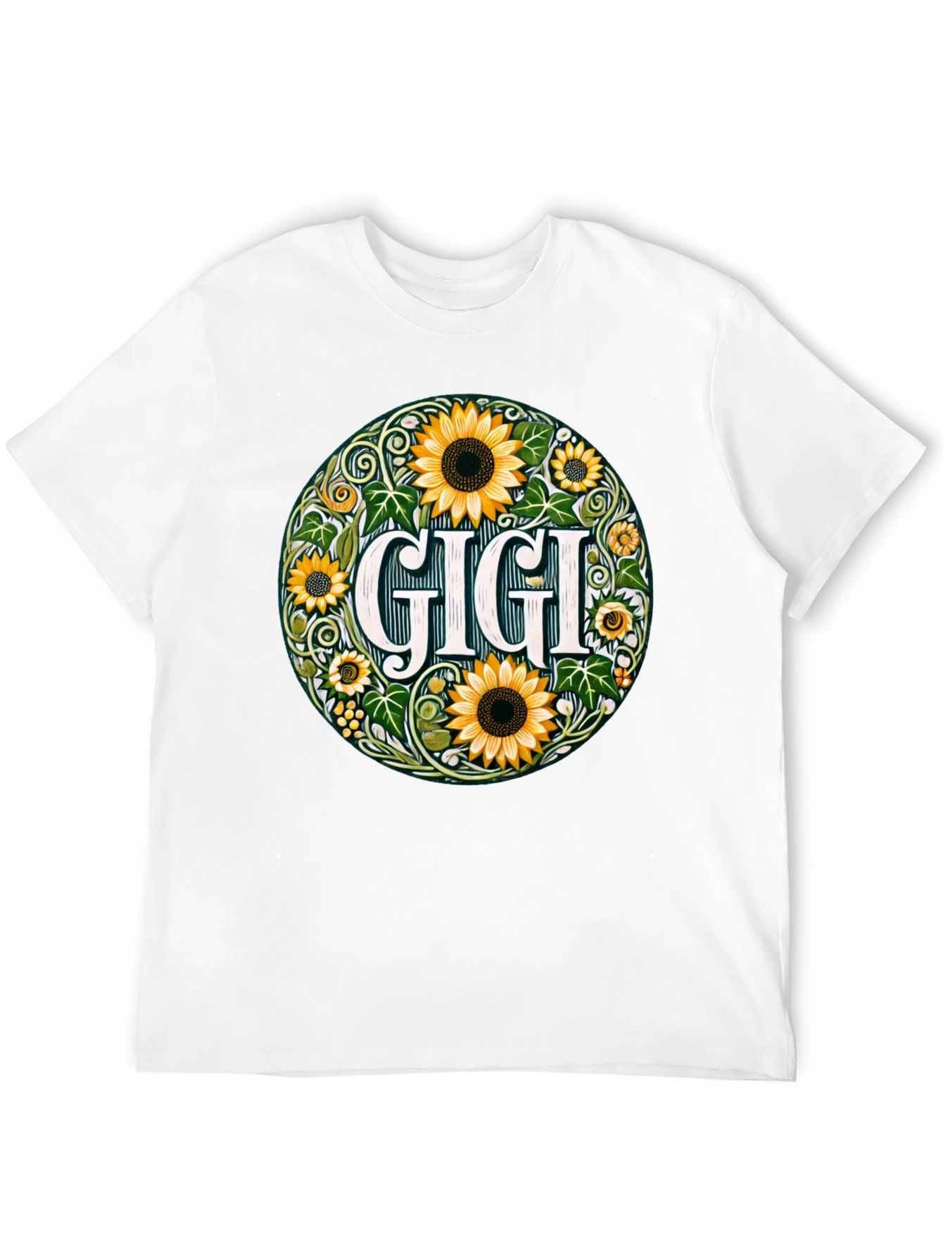Gigi Sunflower Graphic Tee - Floral Grandparent Shirt