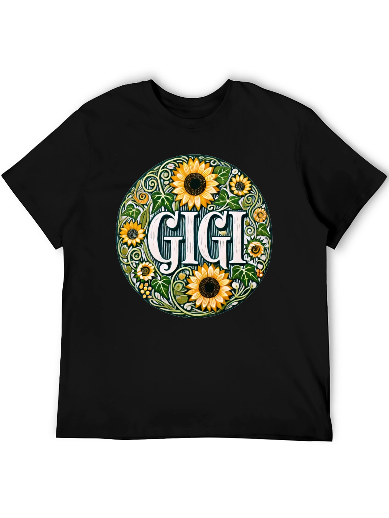 Gigi Sunflower Graphic Tee - Floral Grandparent Shirt