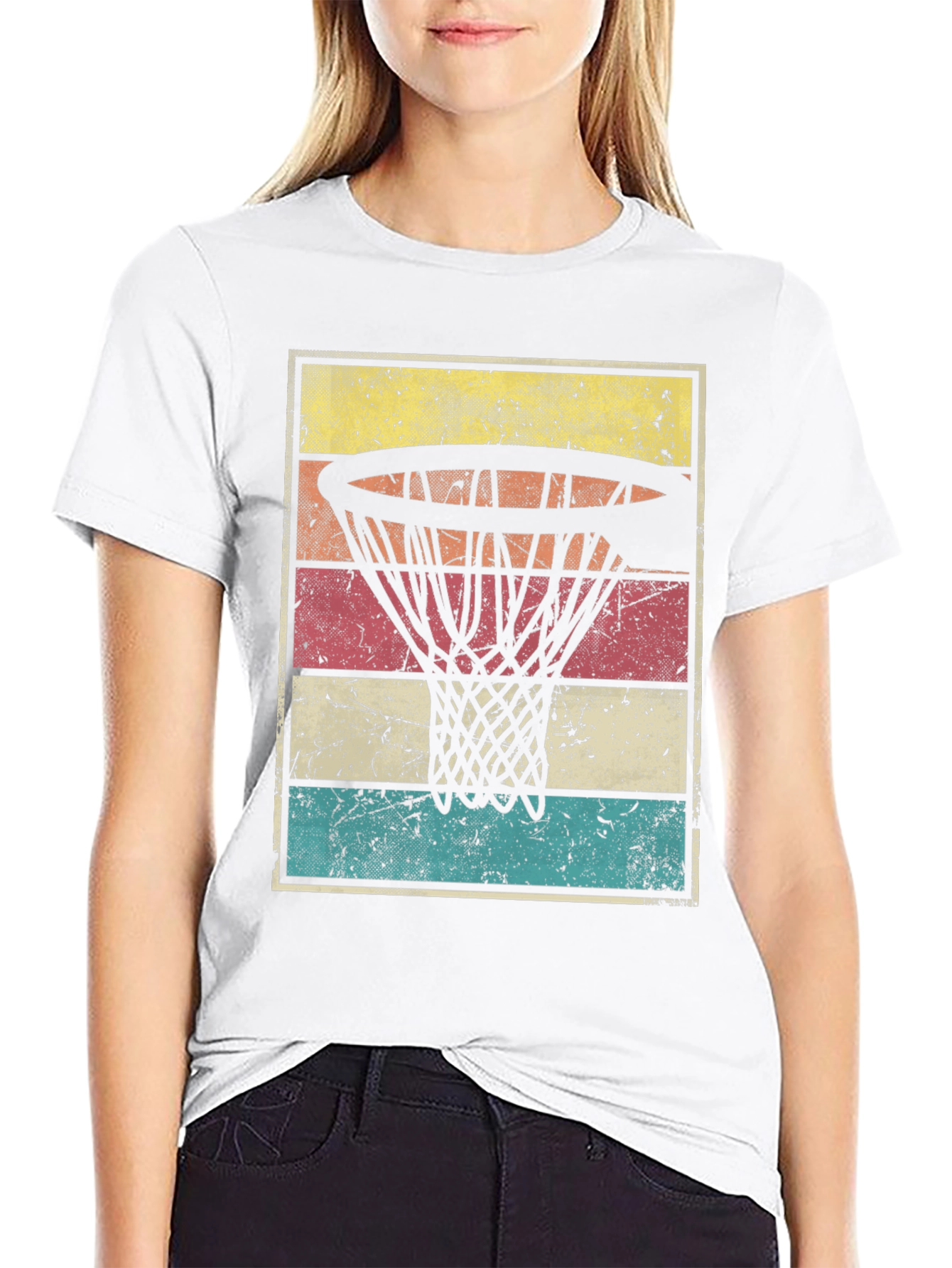 Retro Basketball Hoop Graphic T-Shirt