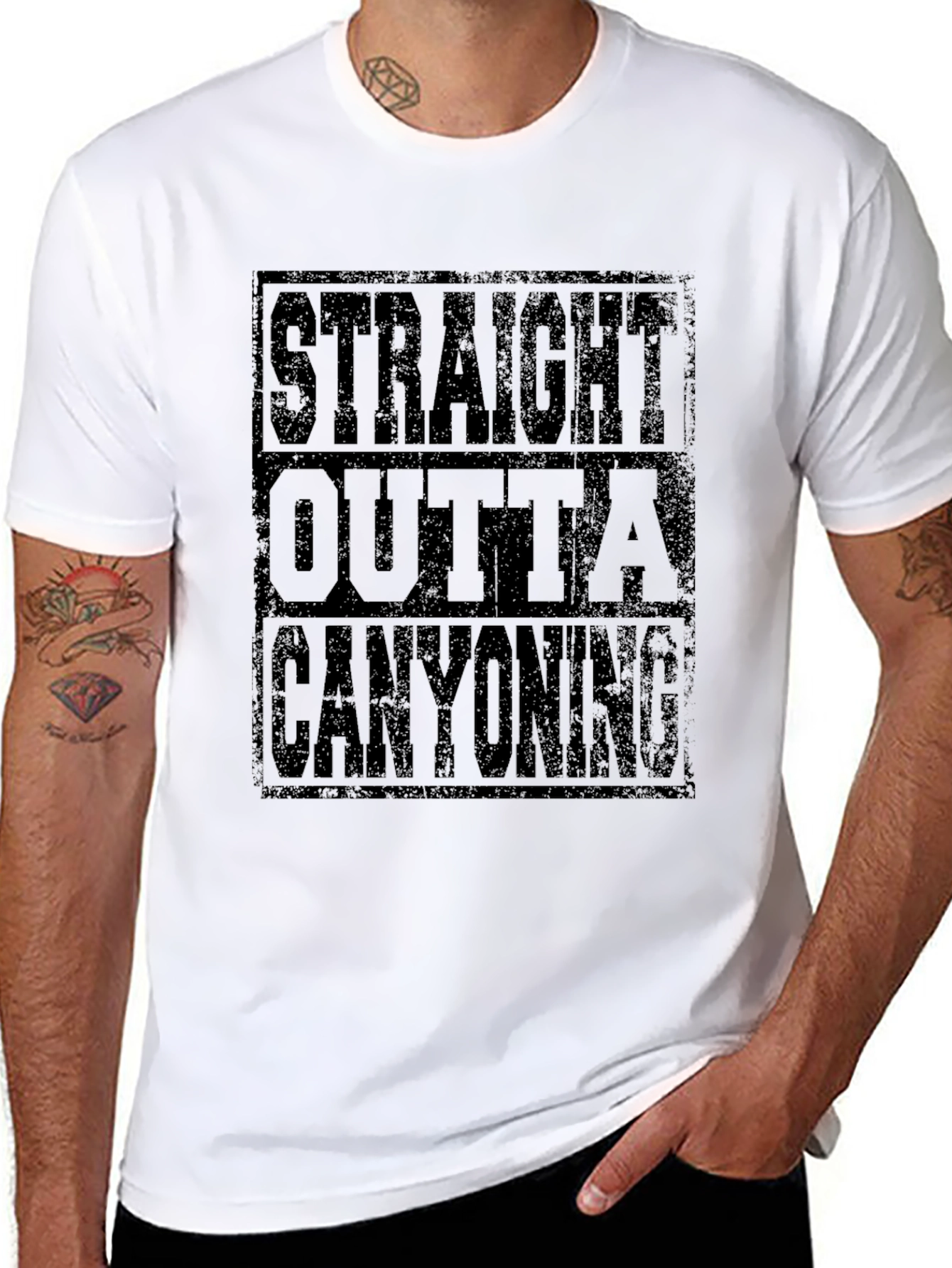 Straight Outta Canyoning Black T-Shirt