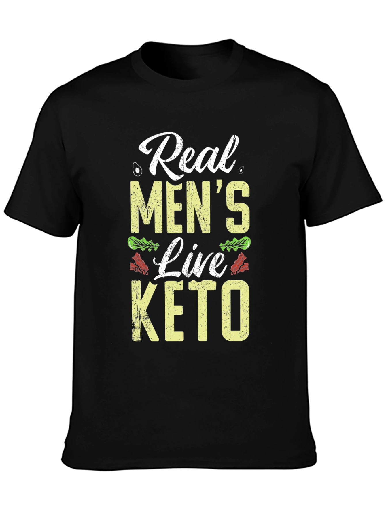 Real Mens Live Keto Black T-Shirt