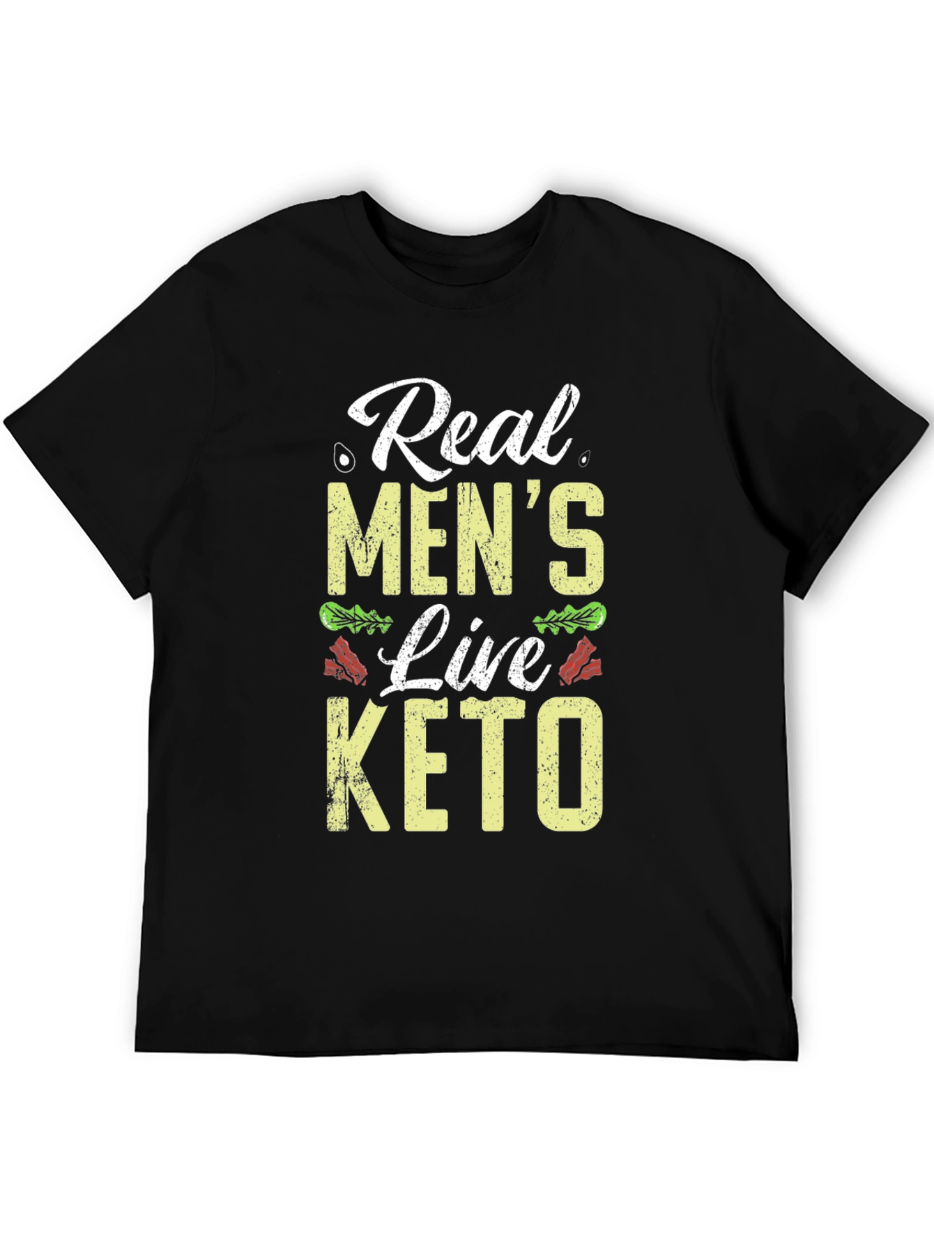 Real Mens Live Keto Black T-Shirt