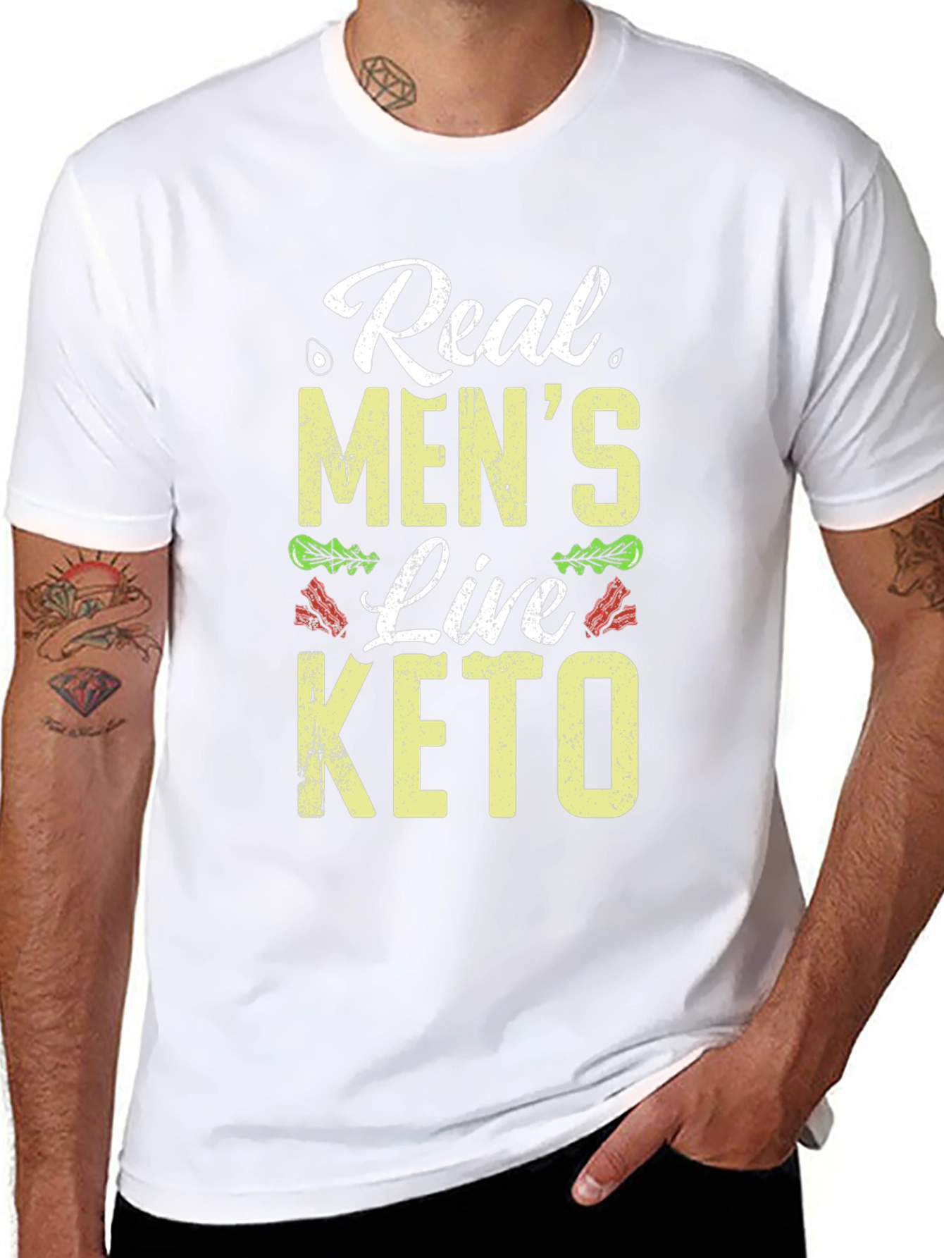 Real Mens Live Keto Black T-Shirt
