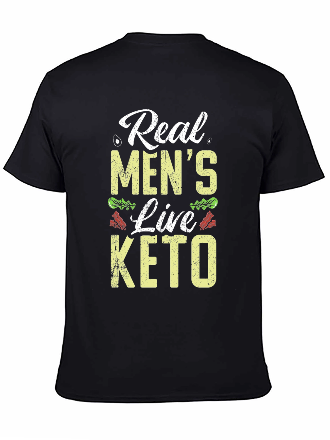 Real Mens Live Keto Black T-Shirt