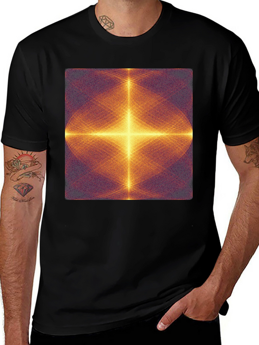 Abstract Geometric Pattern Black T-Shirt