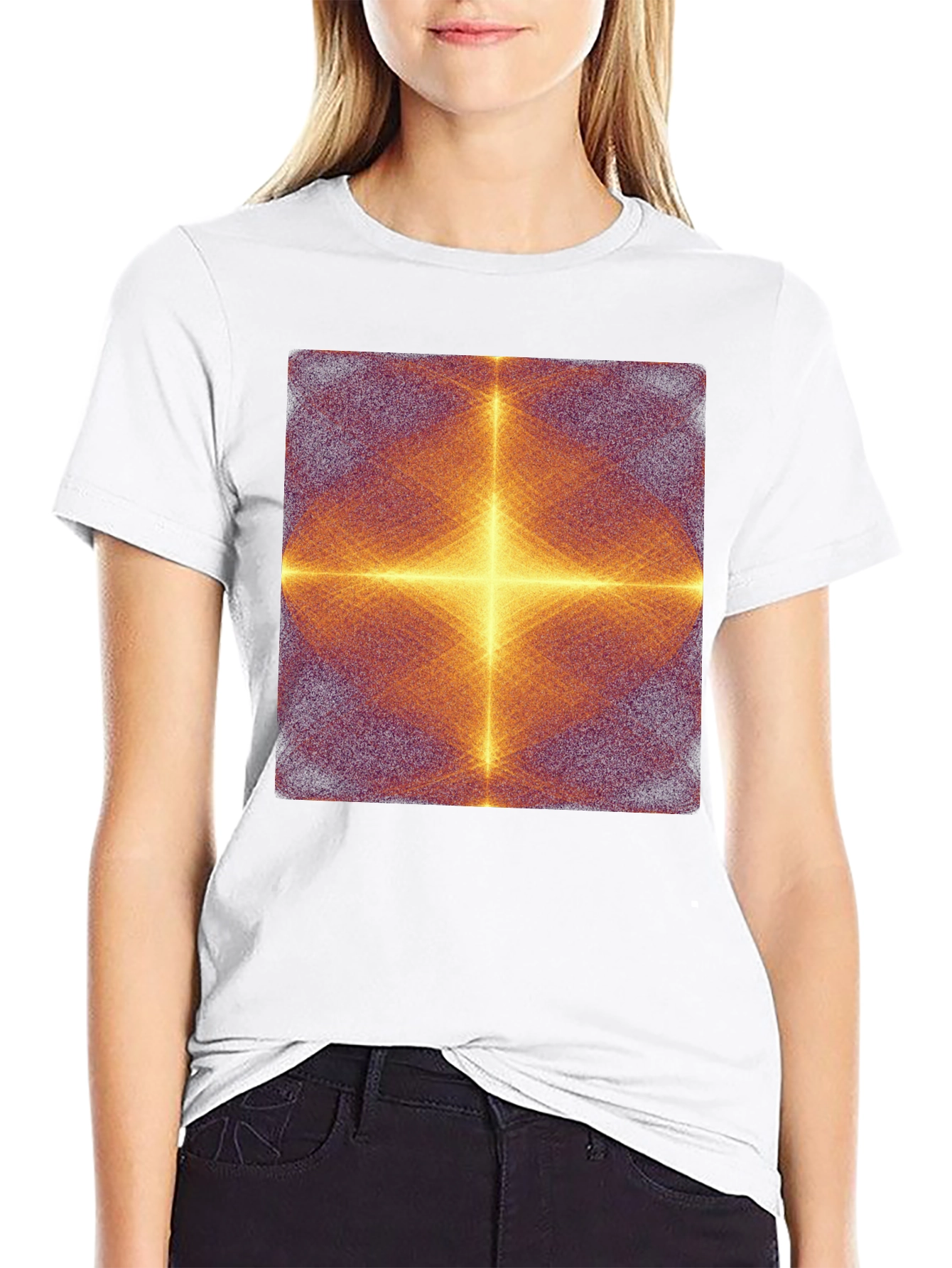 Abstract Geometric Pattern Black T-Shirt