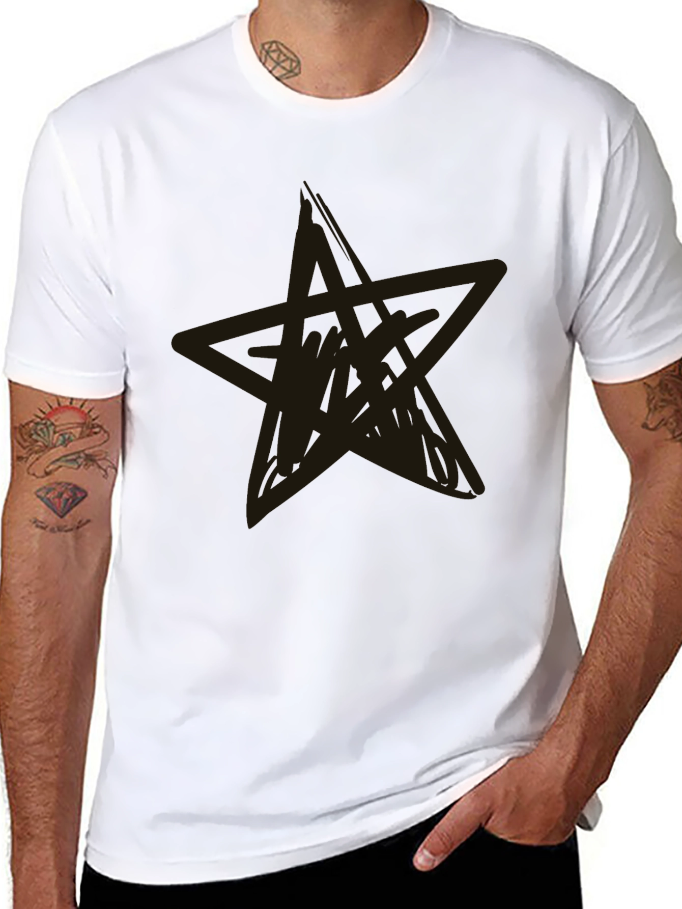 Black Star Graphic Tee - Casual Style