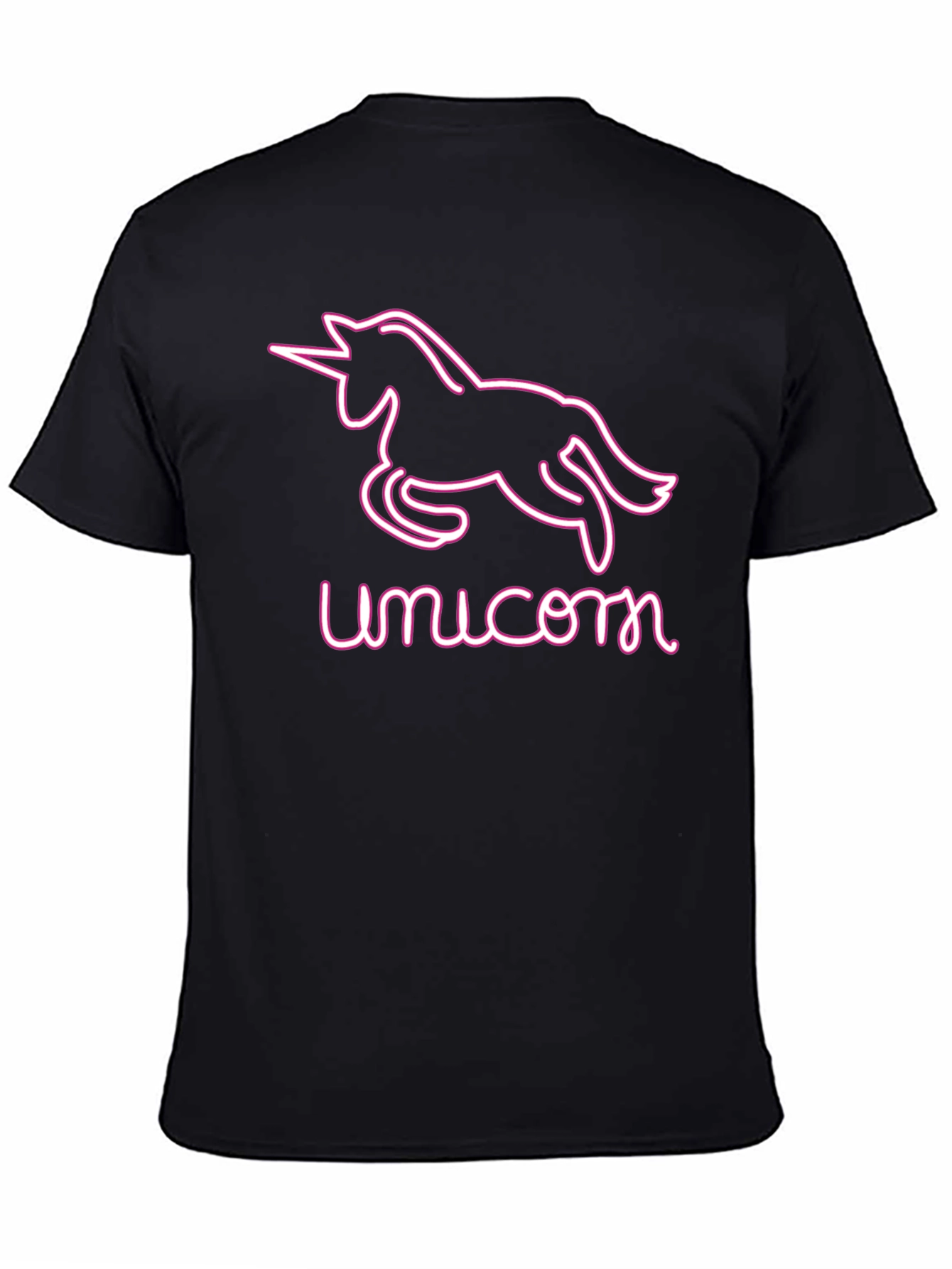 Unicorn Neon Graphic Tee - Black