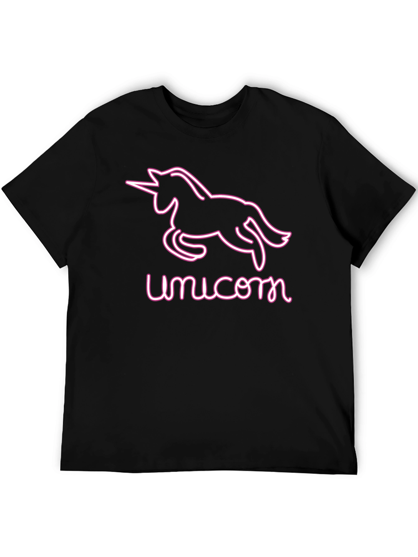 Unicorn Neon Graphic Tee - Black