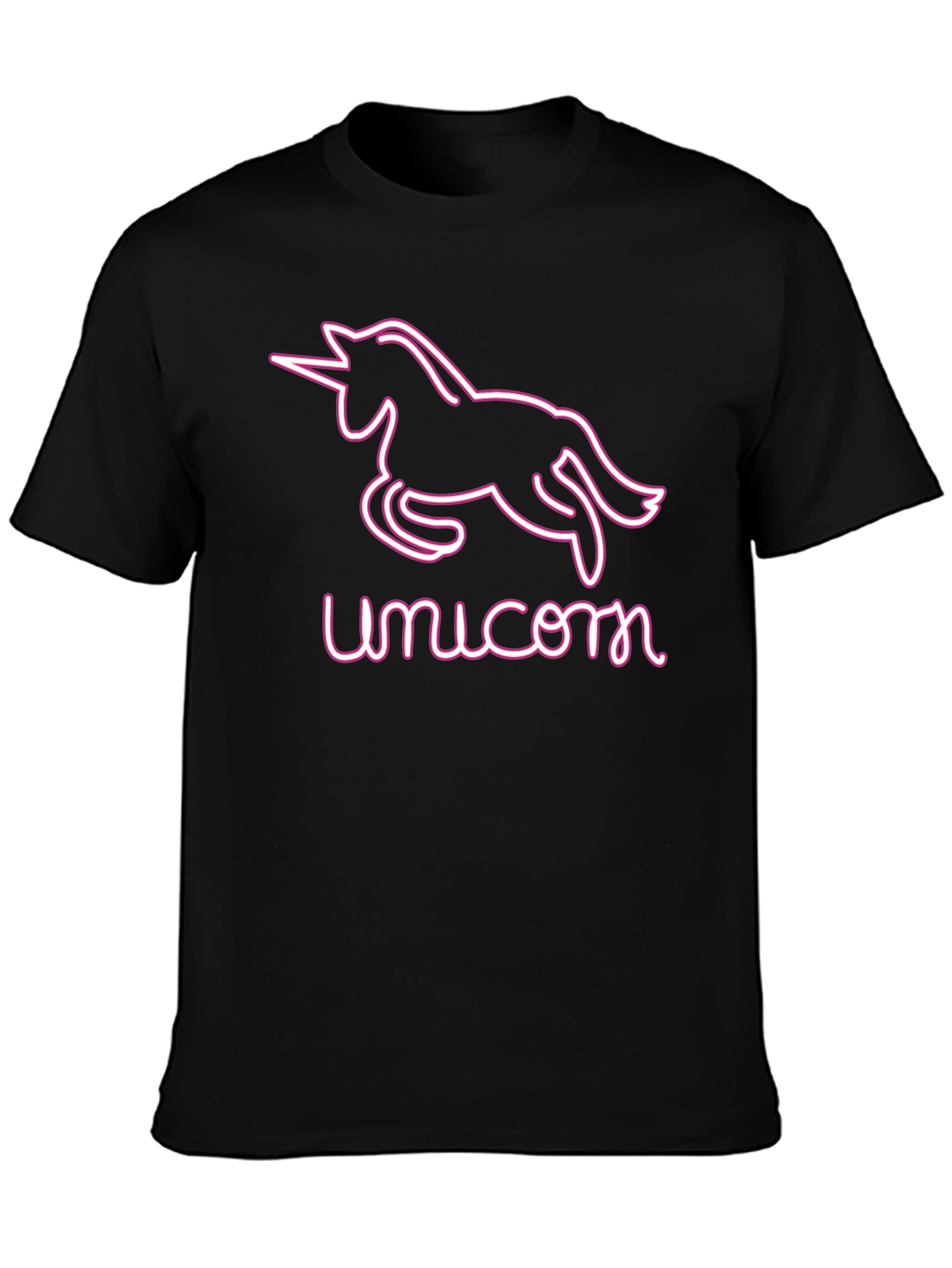 Unicorn Neon Graphic Tee - Black