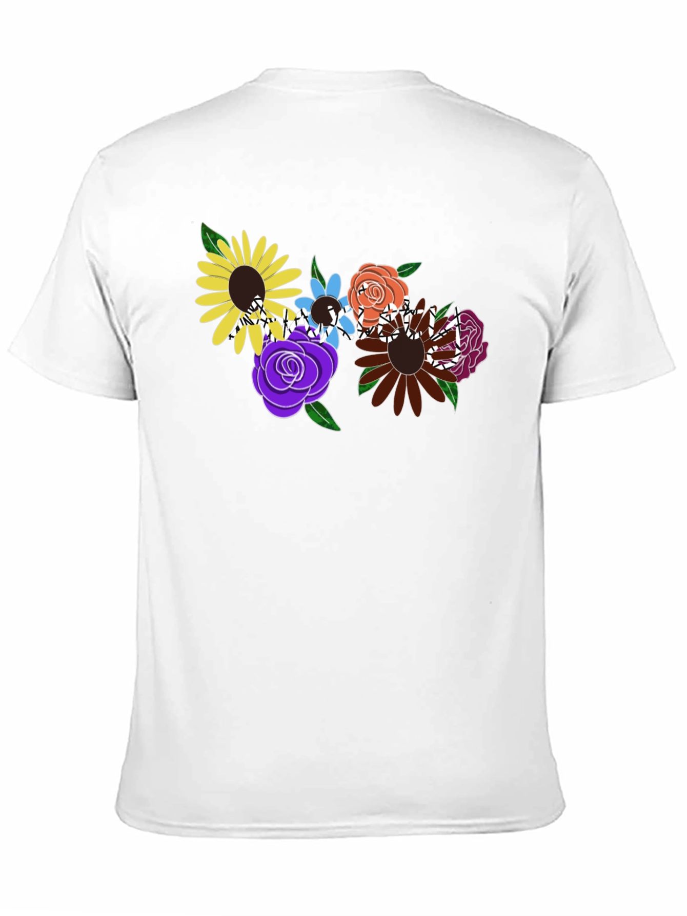 Floral Graphic Black T-Shirt