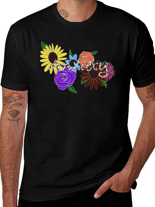 Floral Graphic Black T-Shirt