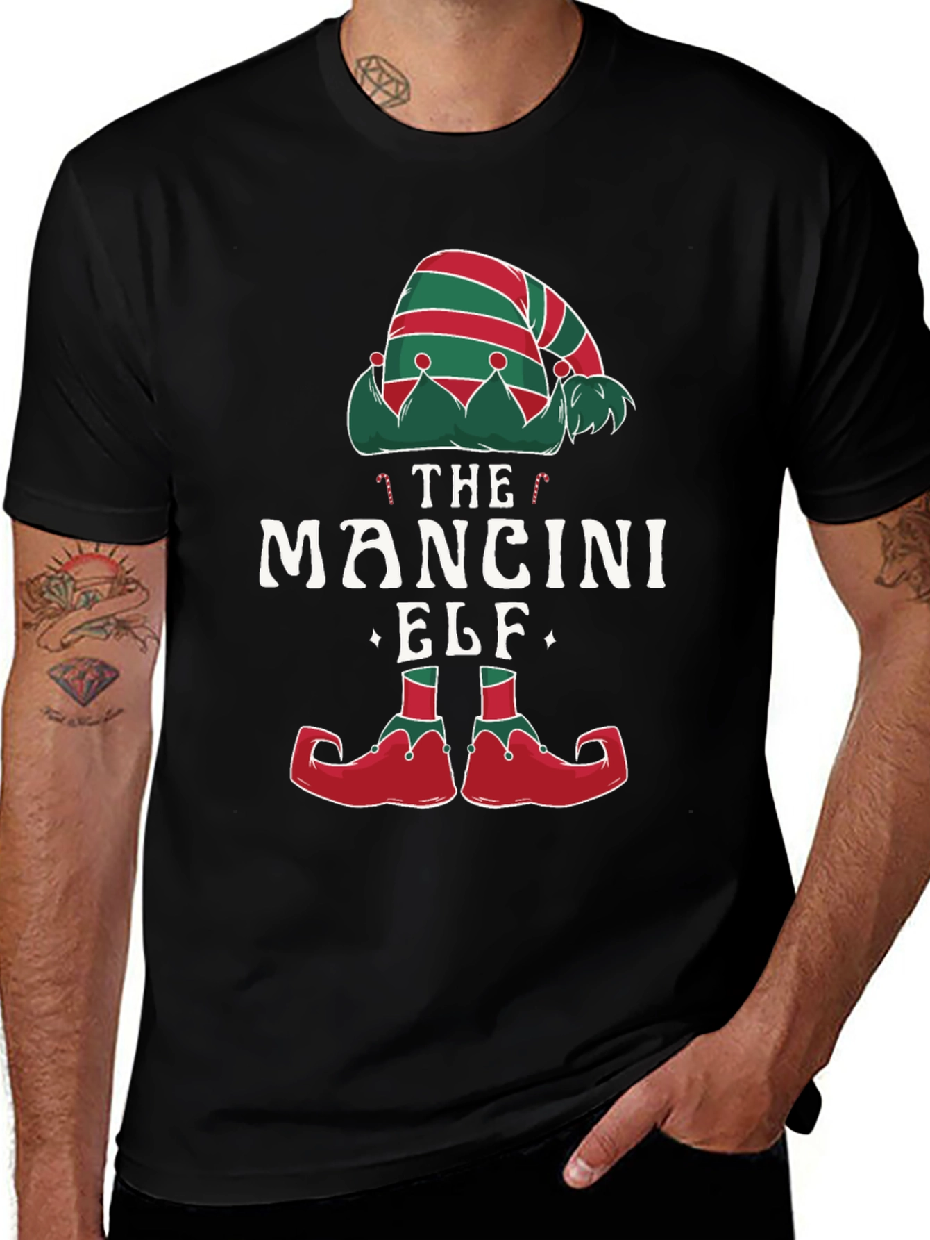 Mancini Elf Matching Family Christmas T-Shirt