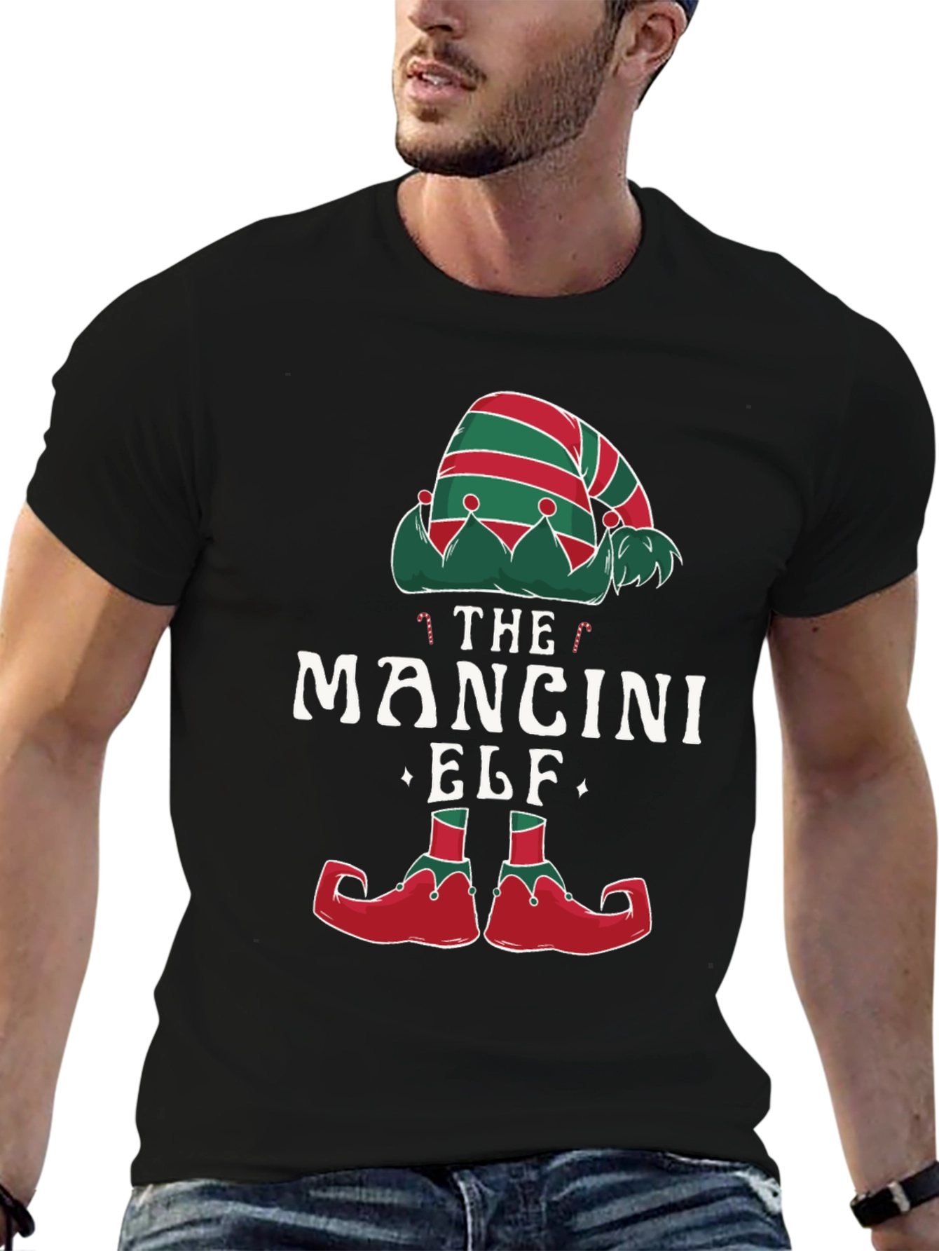 Mancini Elf Matching Family Christmas T-Shirt