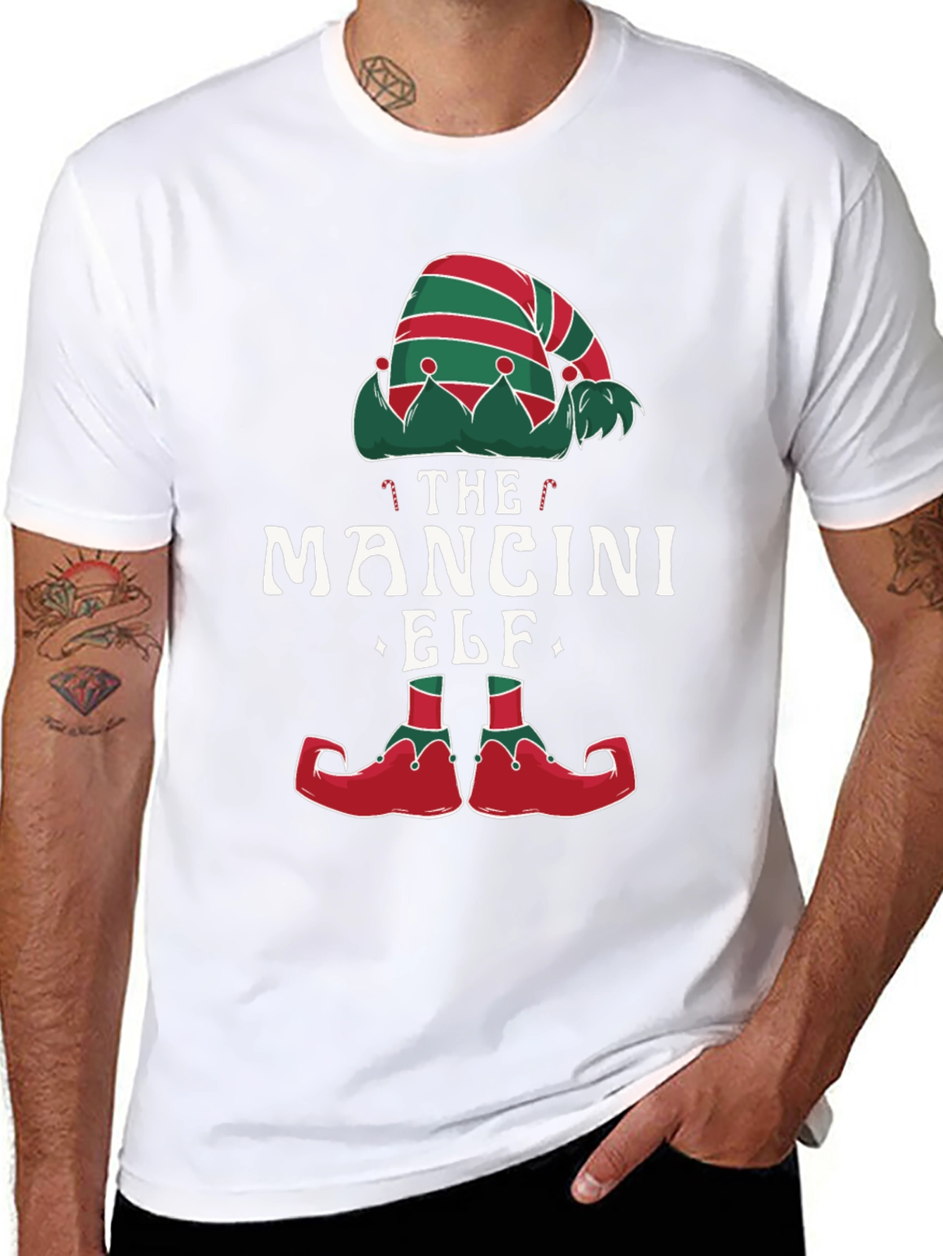 Mancini Elf Matching Family Christmas T-Shirt