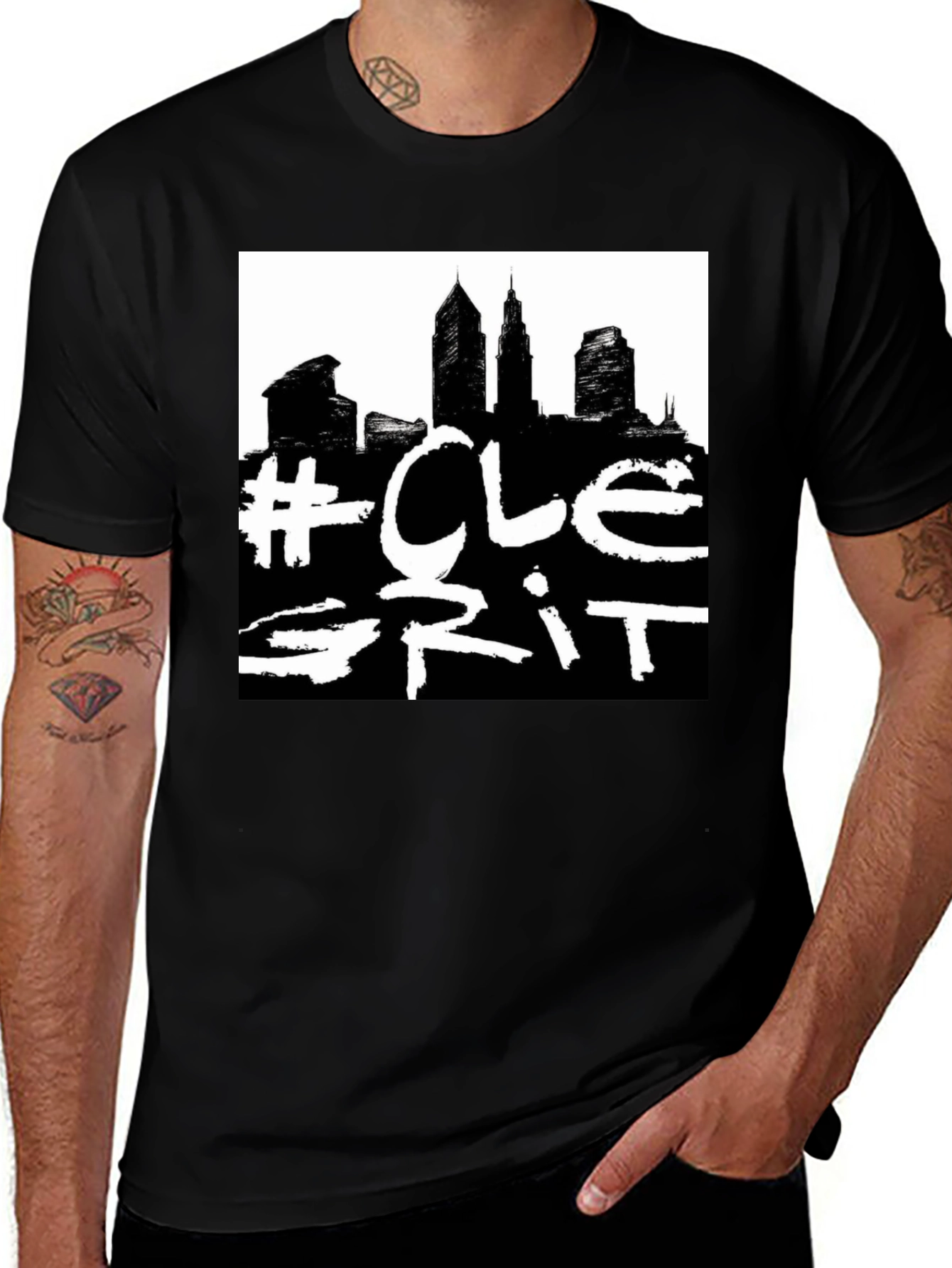 CLE Grit Black Graphic Tee