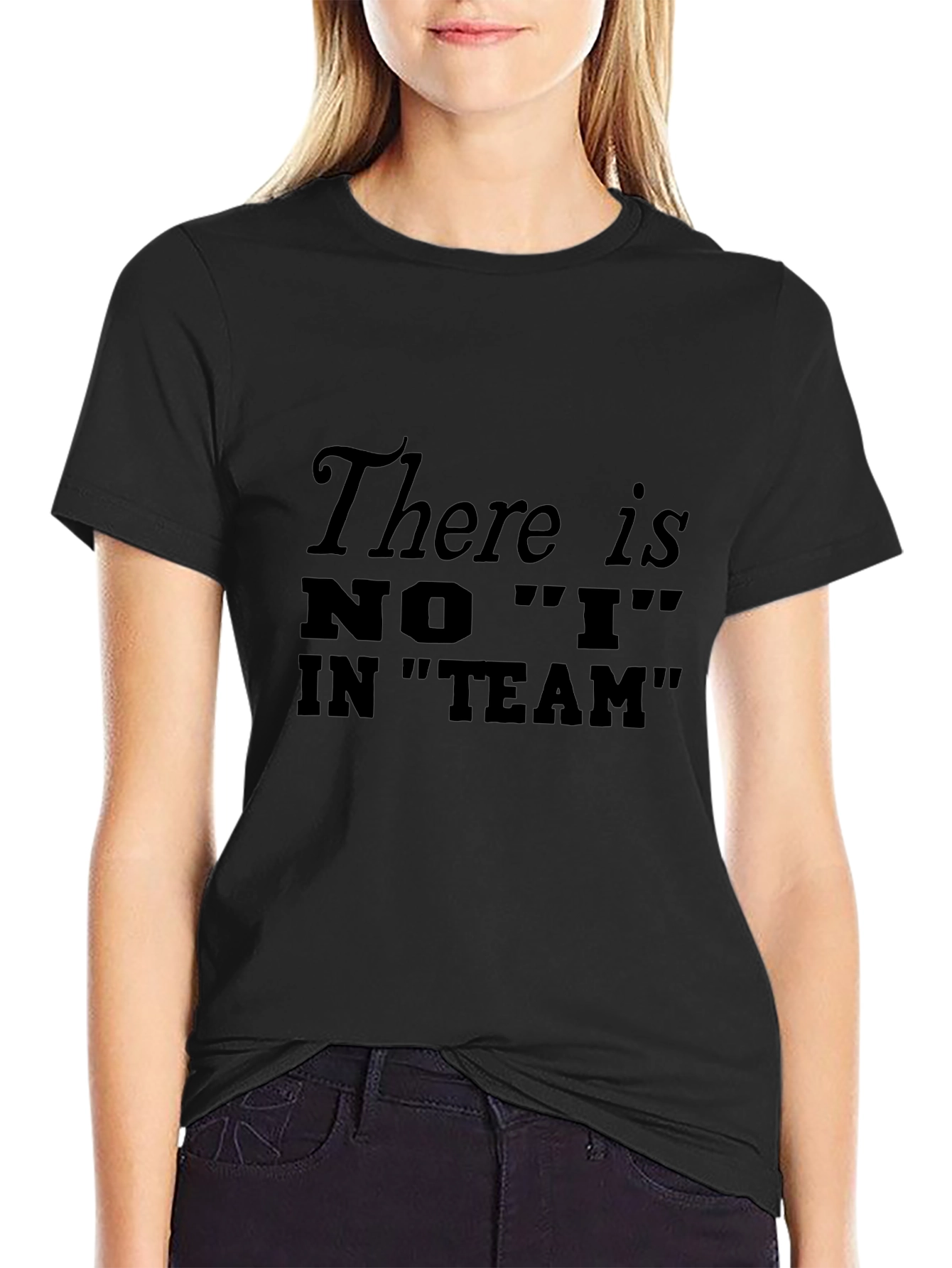 There is NO I in Team Mens Black T-Shirt