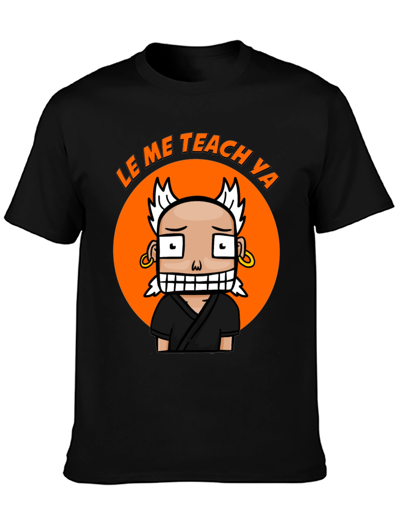Funny Cartoon Teach Ya Black T-Shirt