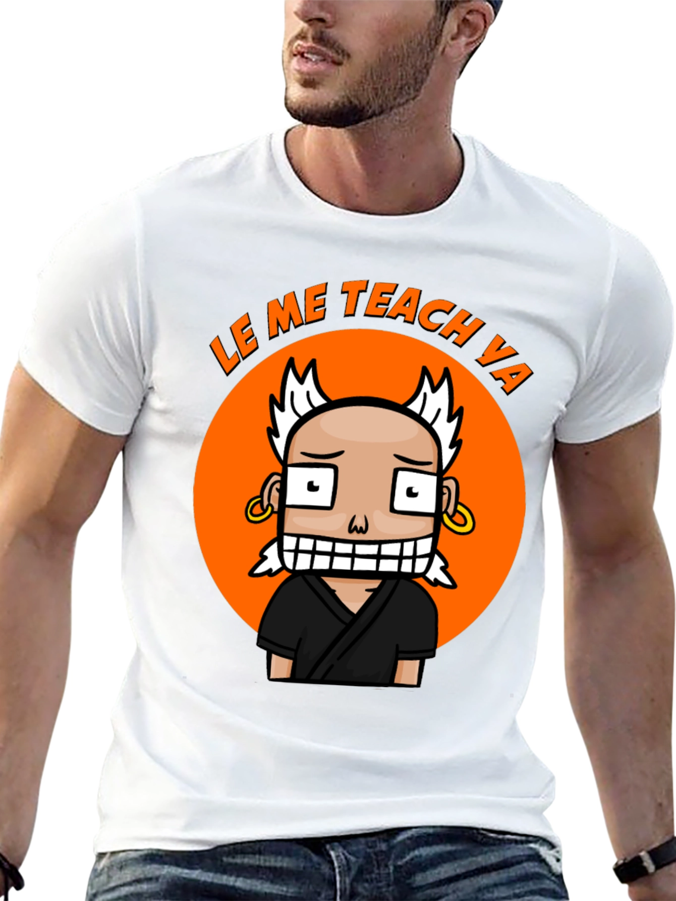 Funny Cartoon Teach Ya Black T-Shirt