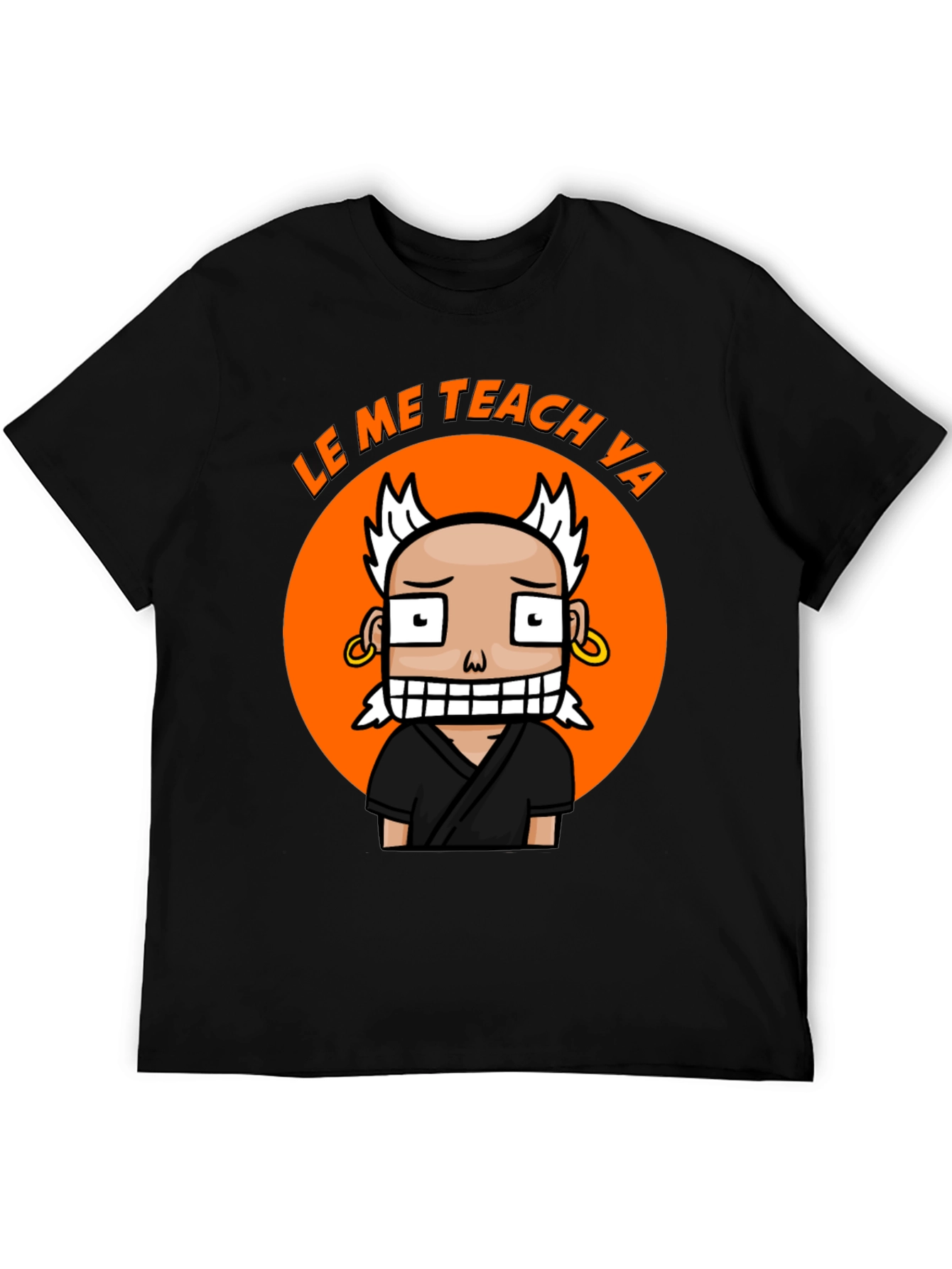 Funny Cartoon Teach Ya Black T-Shirt