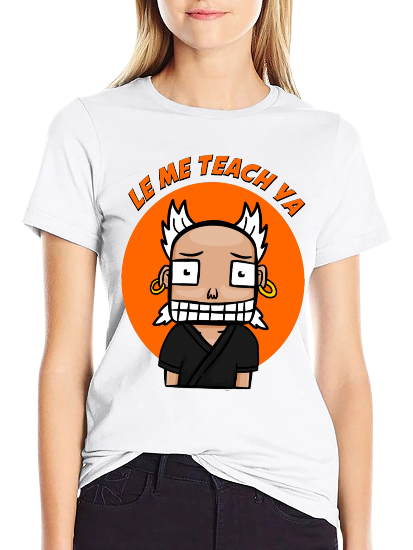 Funny Cartoon Teach Ya Black T-Shirt