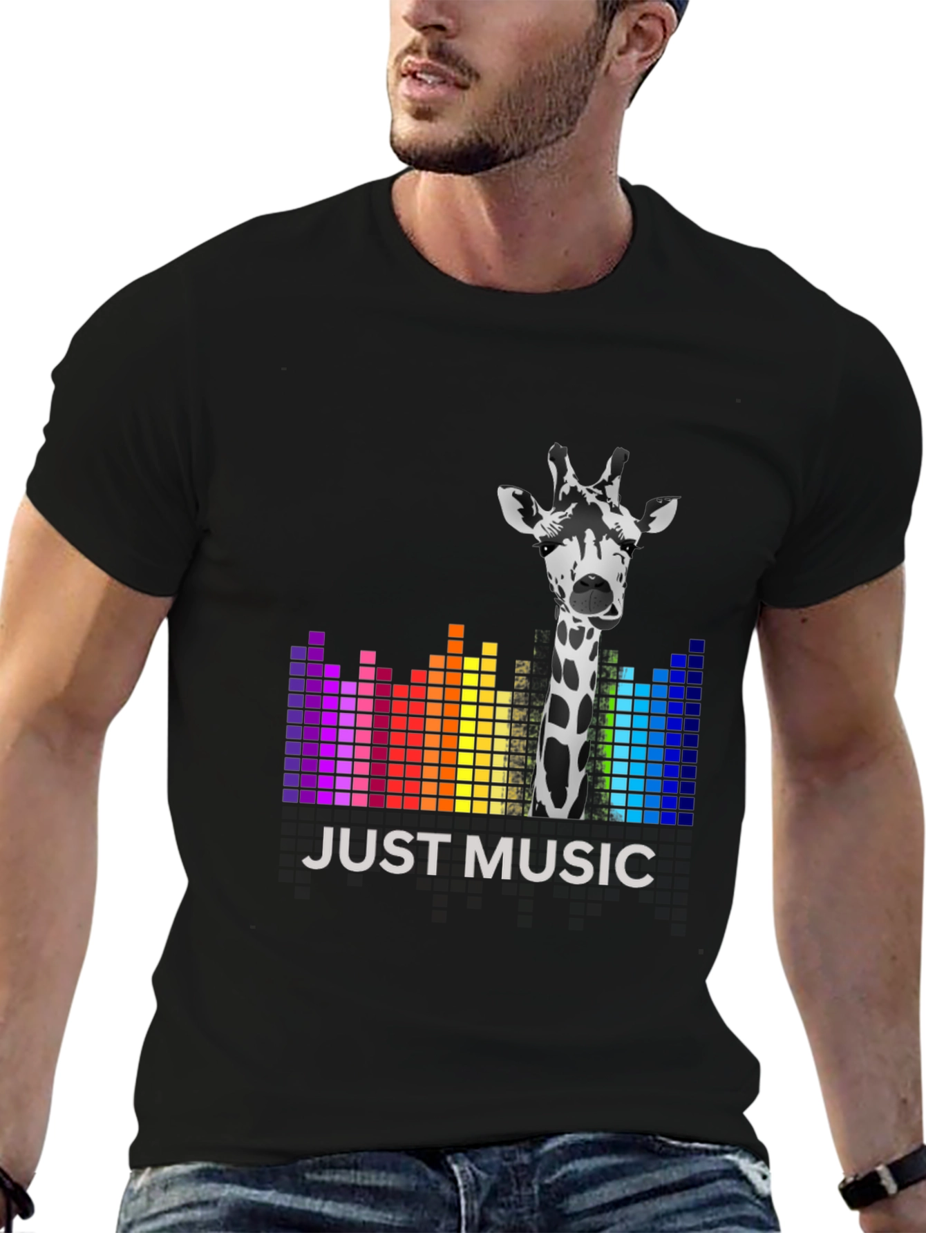 Just Music Giraffe Tee - Stylish Graphic T-Shirt