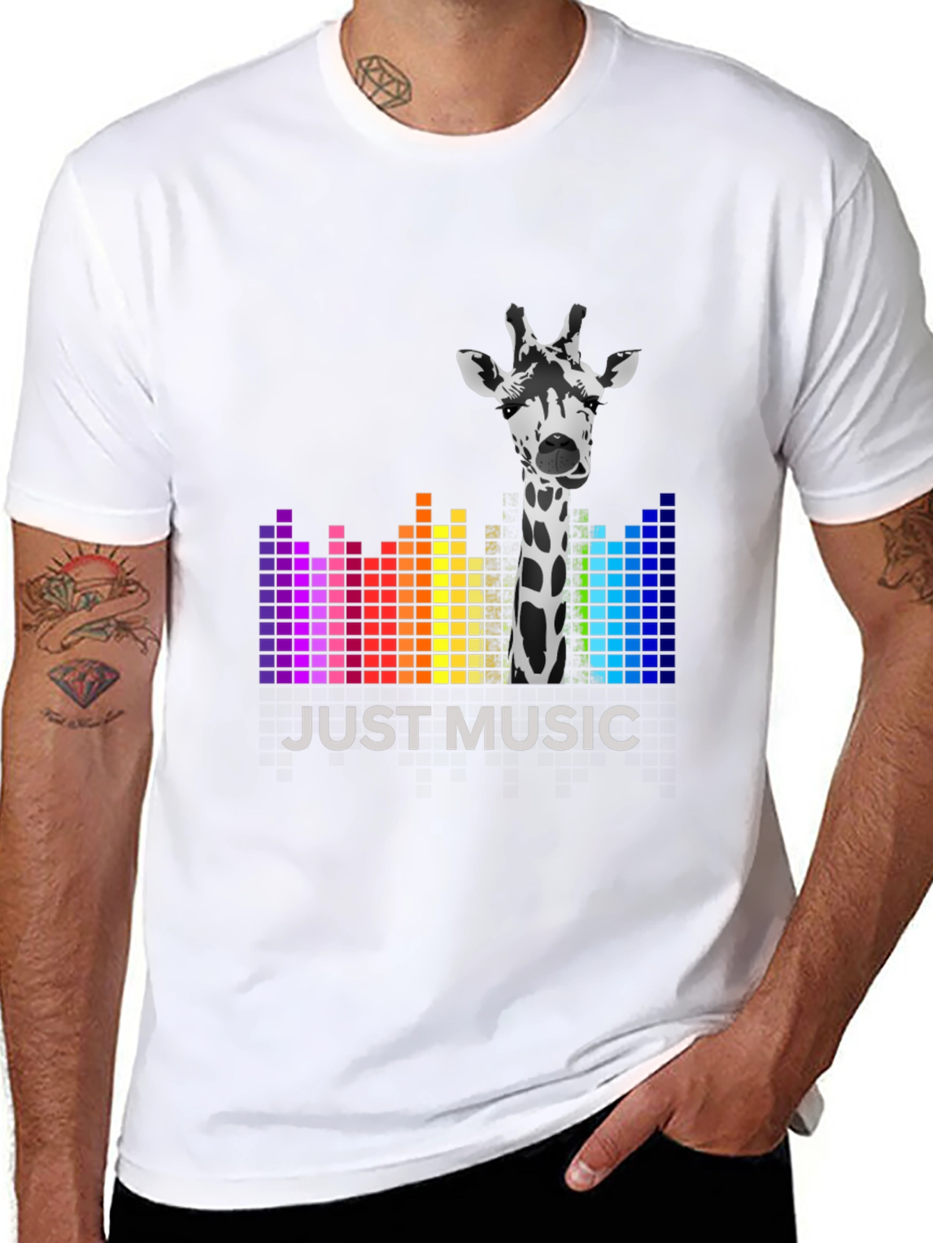 Just Music Giraffe Tee - Stylish Graphic T-Shirt