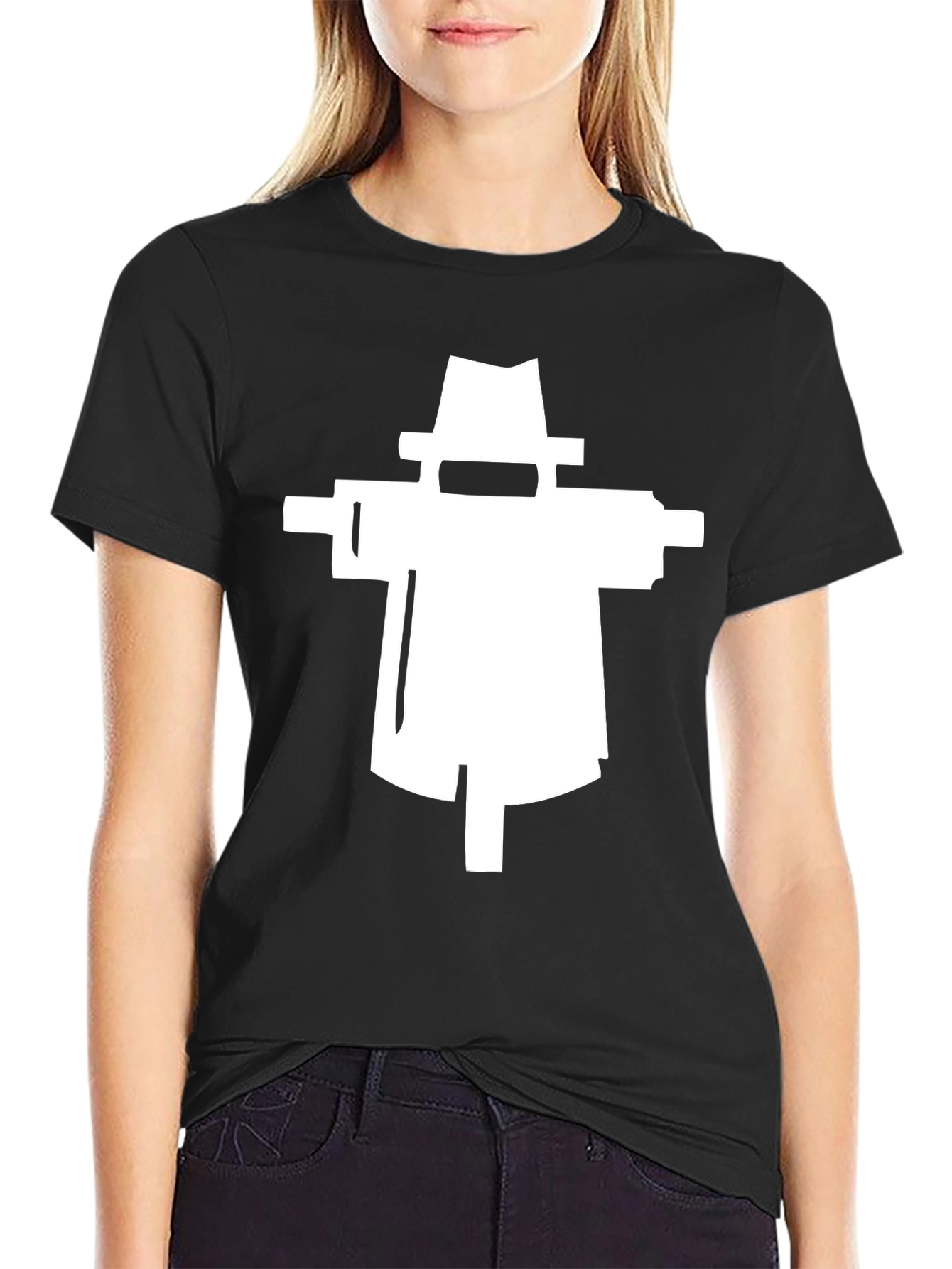 Modern Scarecrow Graphic Tee - Black