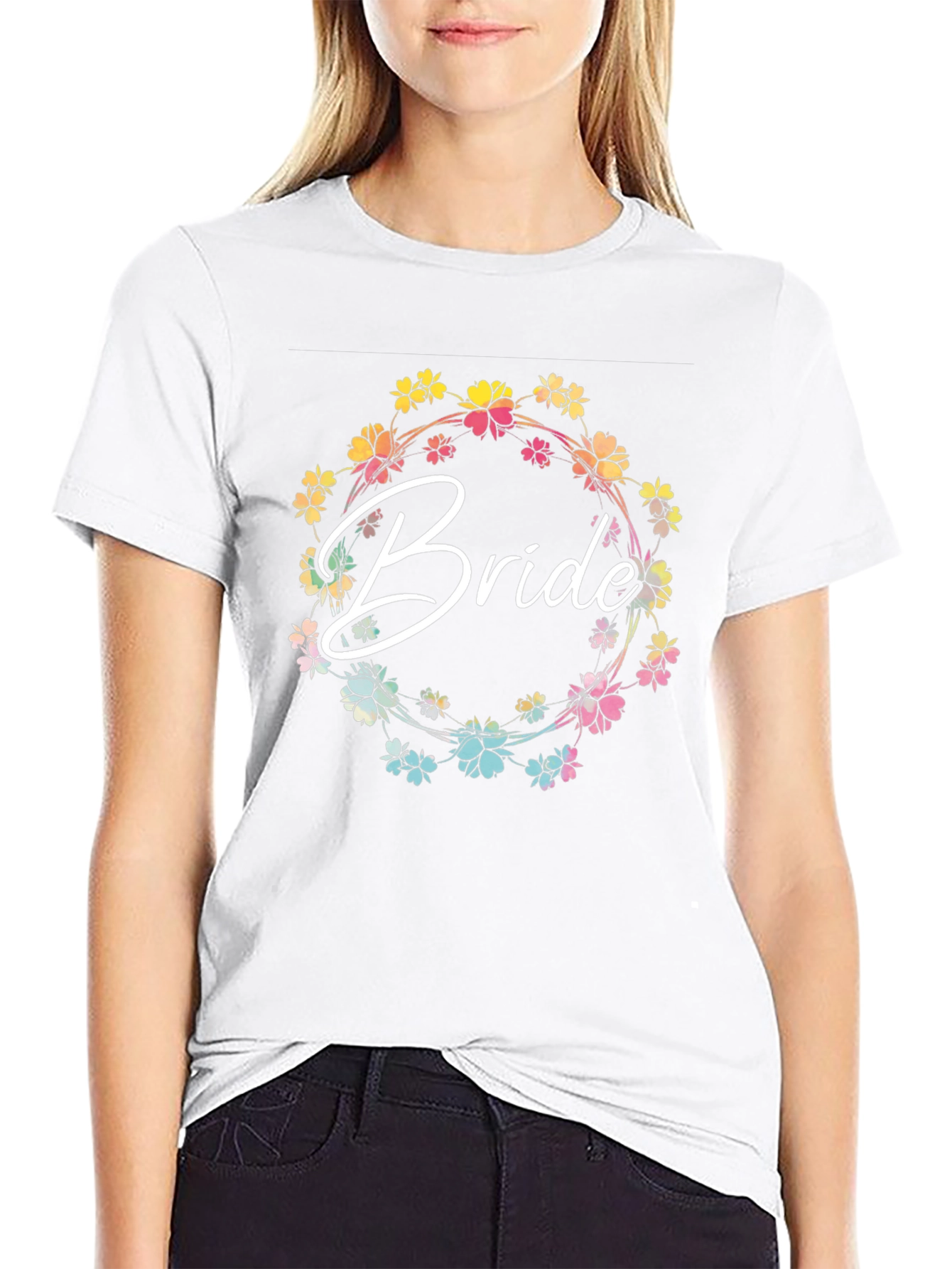 Bride Floral Wreath T-Shirt - Bridal Shower Tee