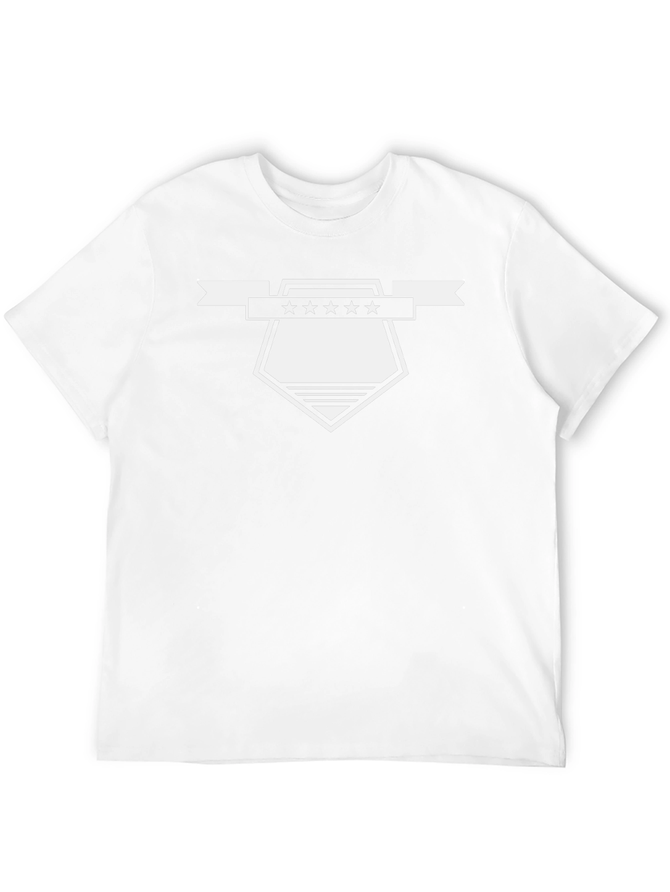 Mens Black Graphic Tee - Shield & Stars Design