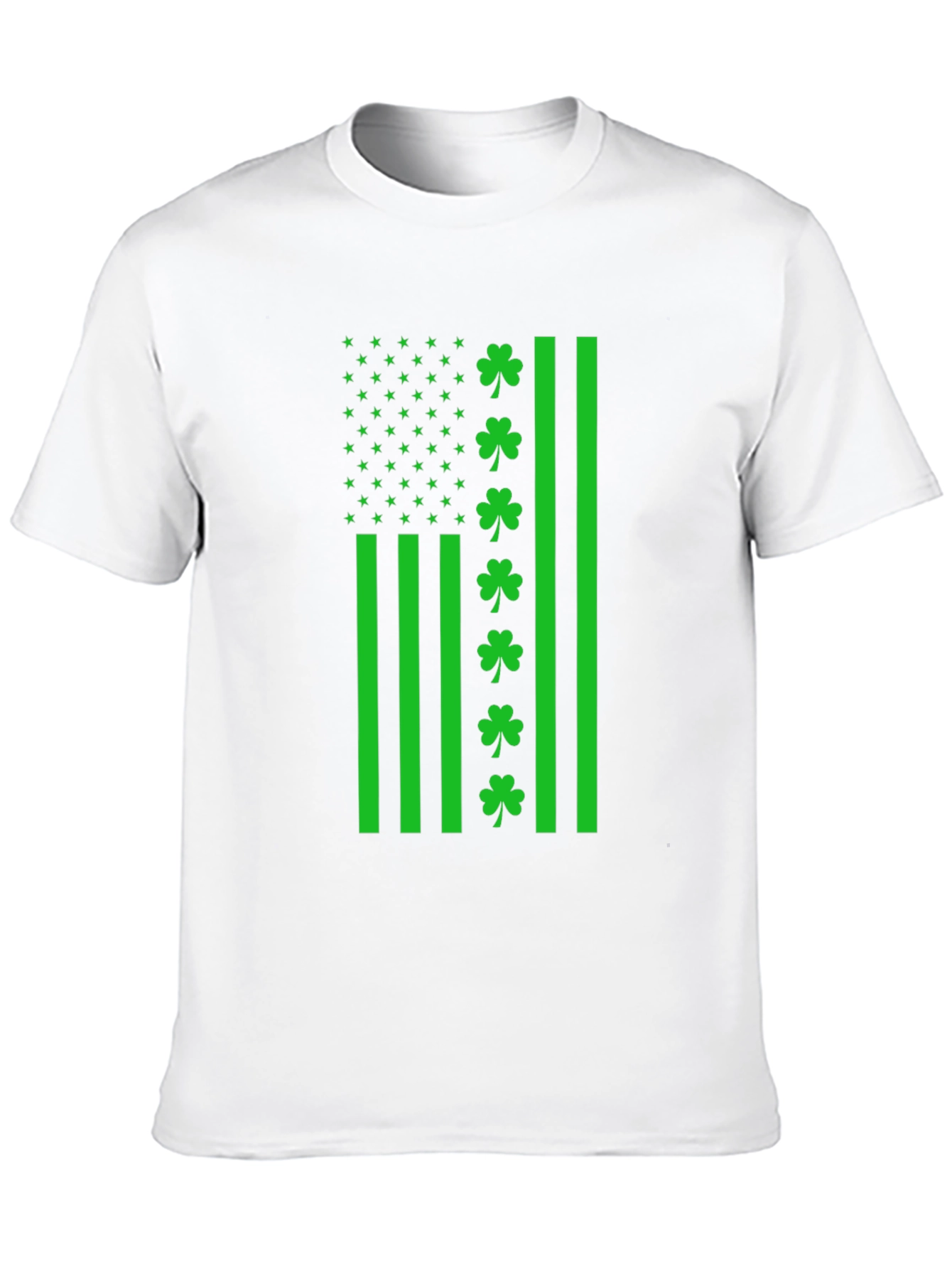 St. Patricks Day Shamrock American Flag T-Shirt