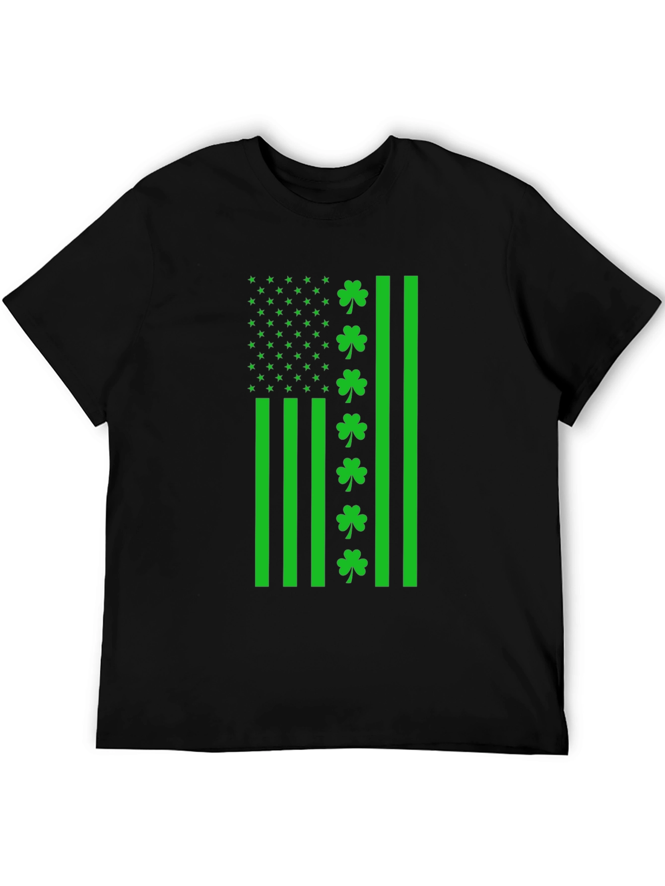 St. Patricks Day Shamrock American Flag T-Shirt