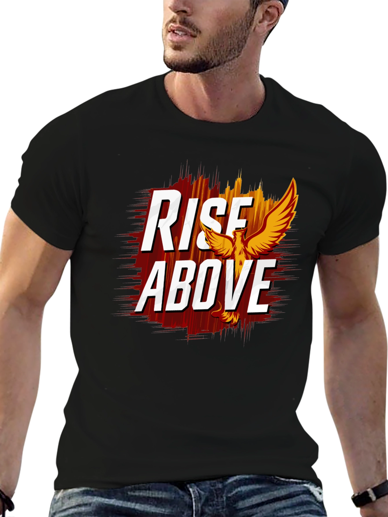 Rise Above Graphic Tee - Phoenix Design