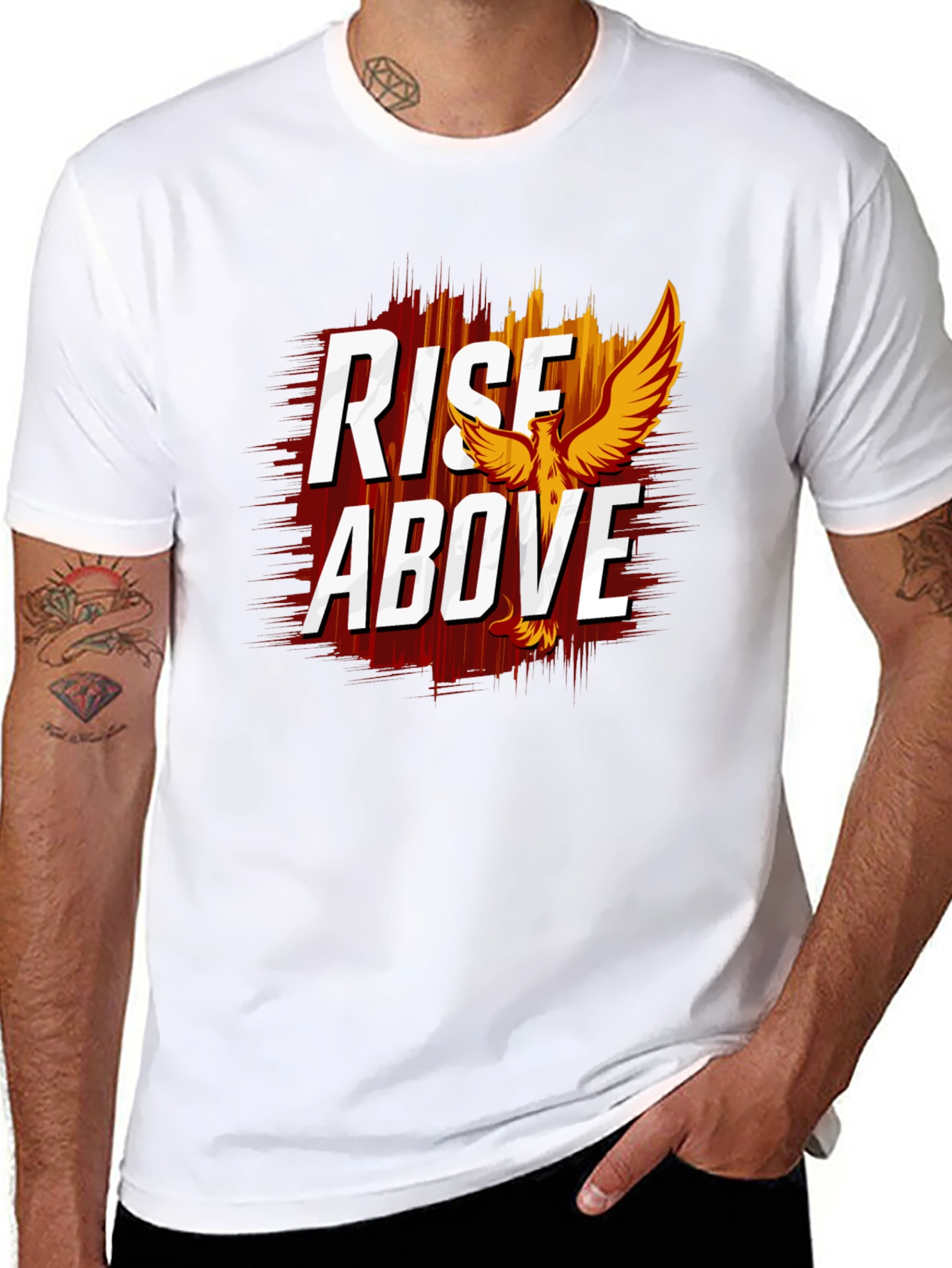 Rise Above Graphic Tee - Phoenix Design