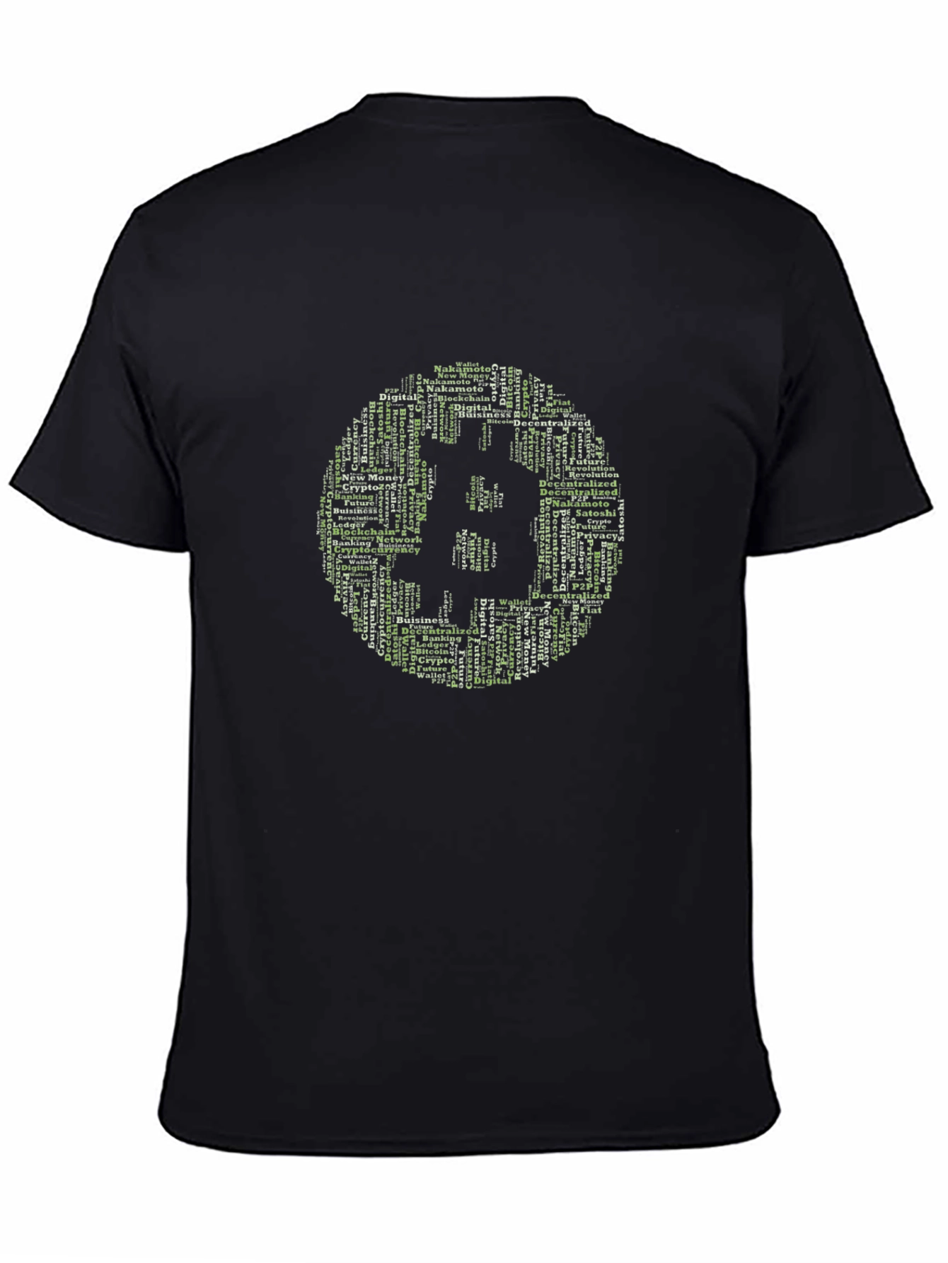 Bitcoin Crypto Word Art Graphic Tee - Black