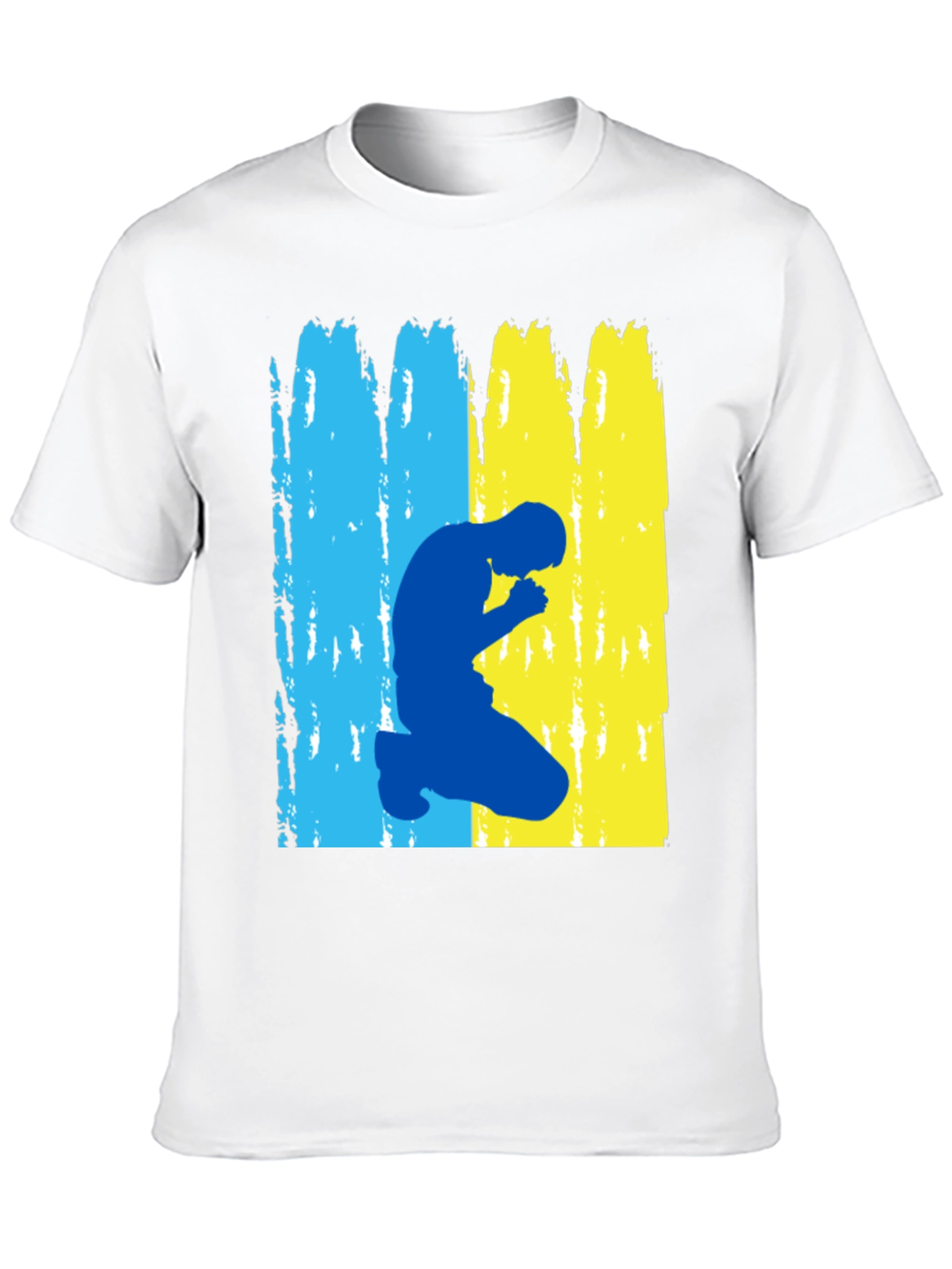 Ukraine Praying T-Shirt - Black Cotton