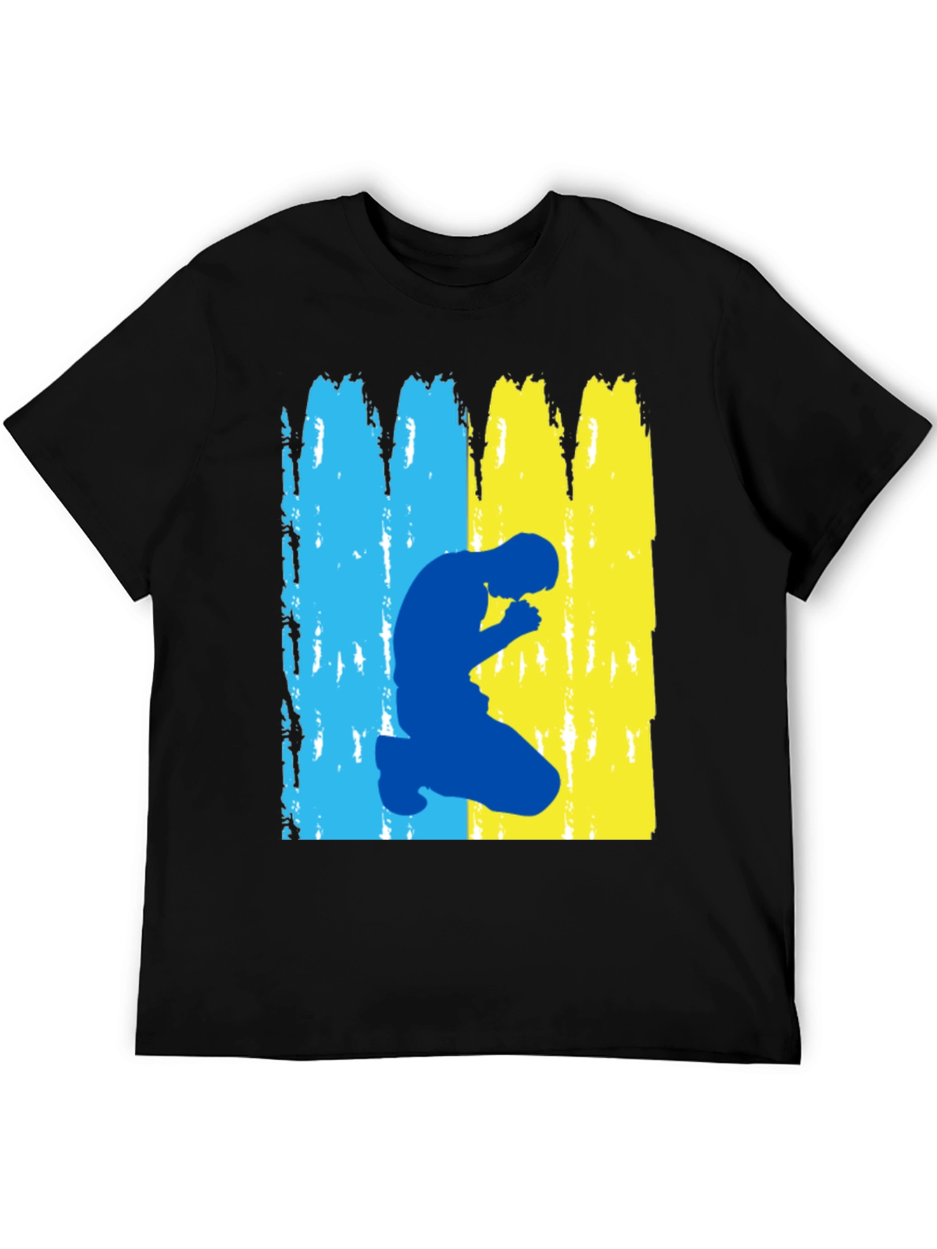 Ukraine Praying T-Shirt - Black Cotton