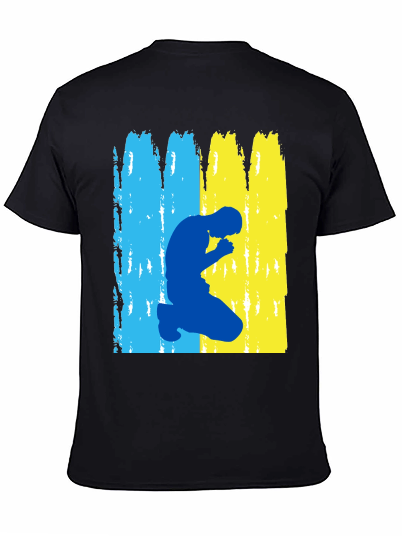 Ukraine Praying T-Shirt - Black Cotton