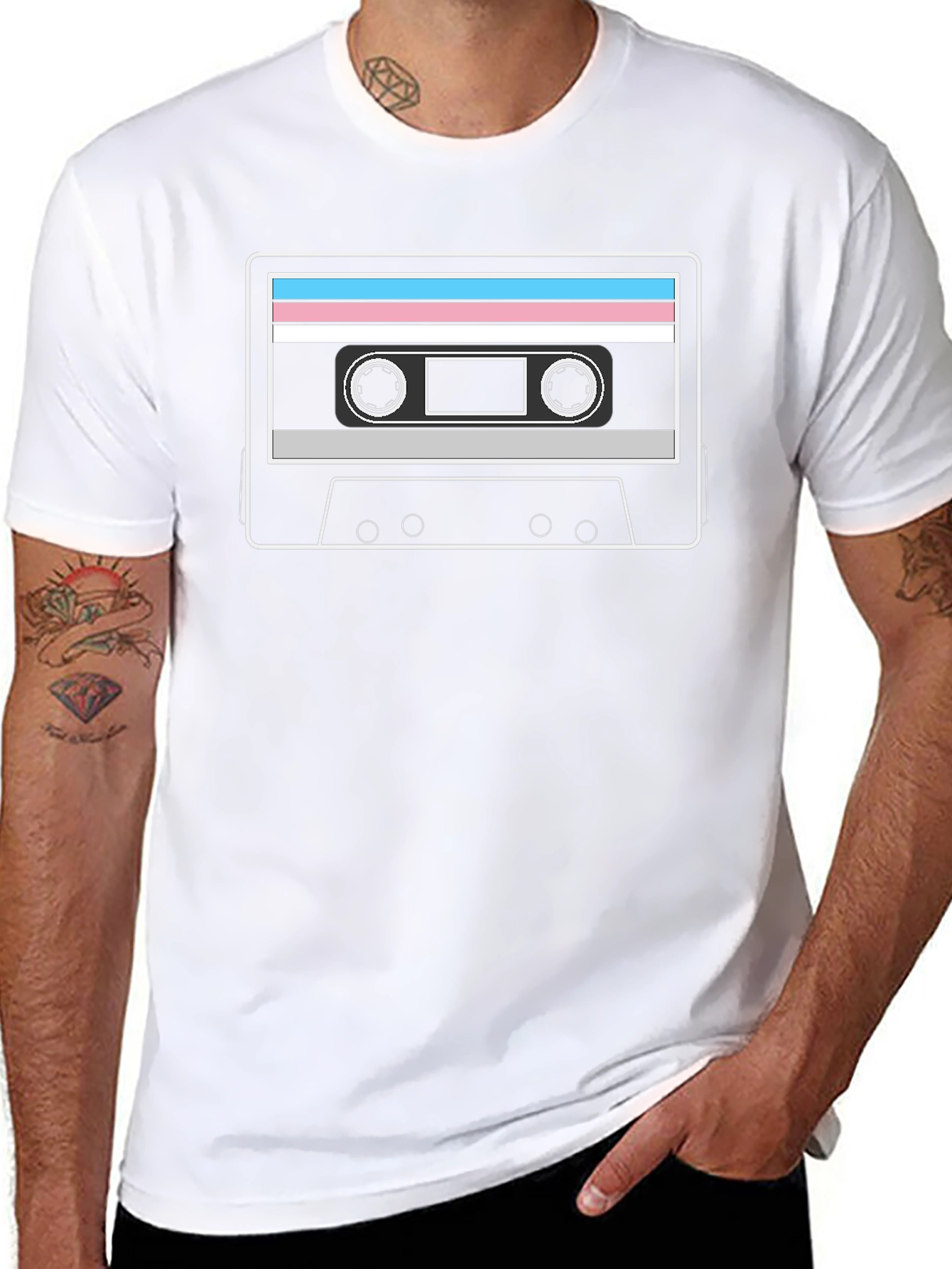 Retro Trans Pride Cassette Tape T-Shirt