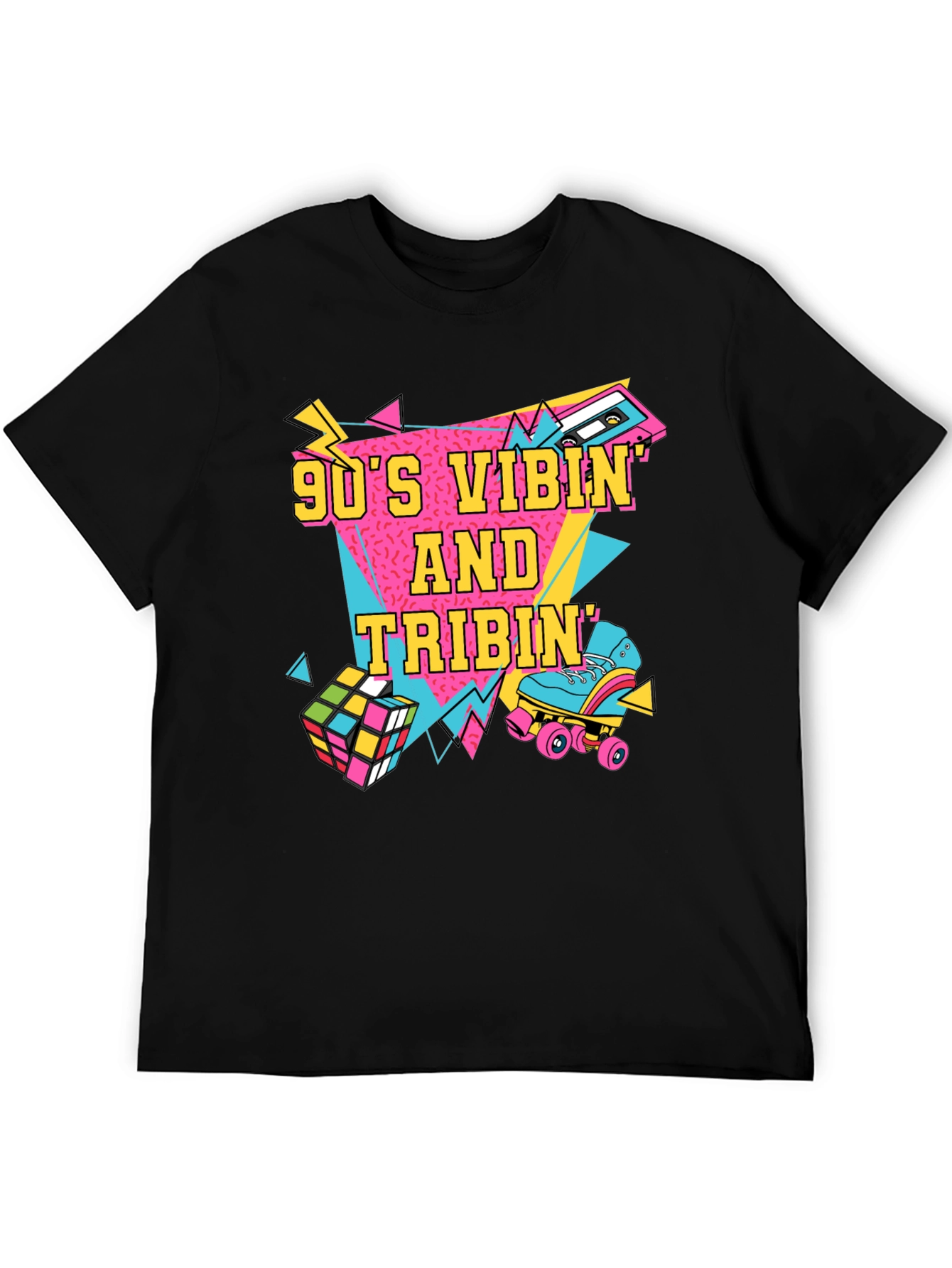90s Vibin T-Shirt Retro Design Black