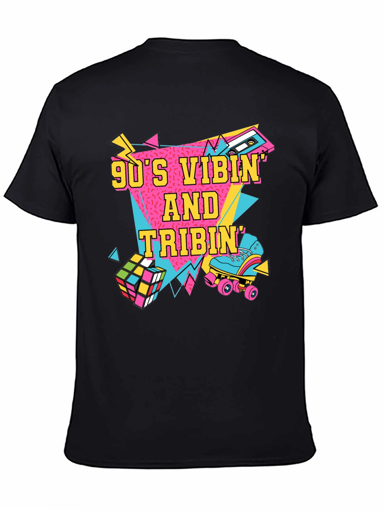 90s Vibin T-Shirt Retro Design Black
