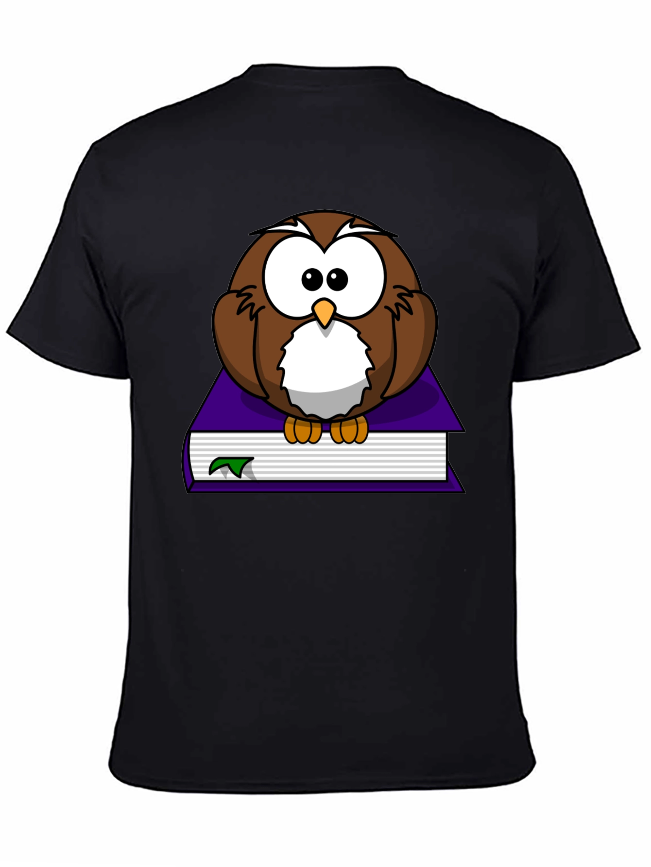 Owl on Book Graphic T-Shirt - Unisex Black Tee
