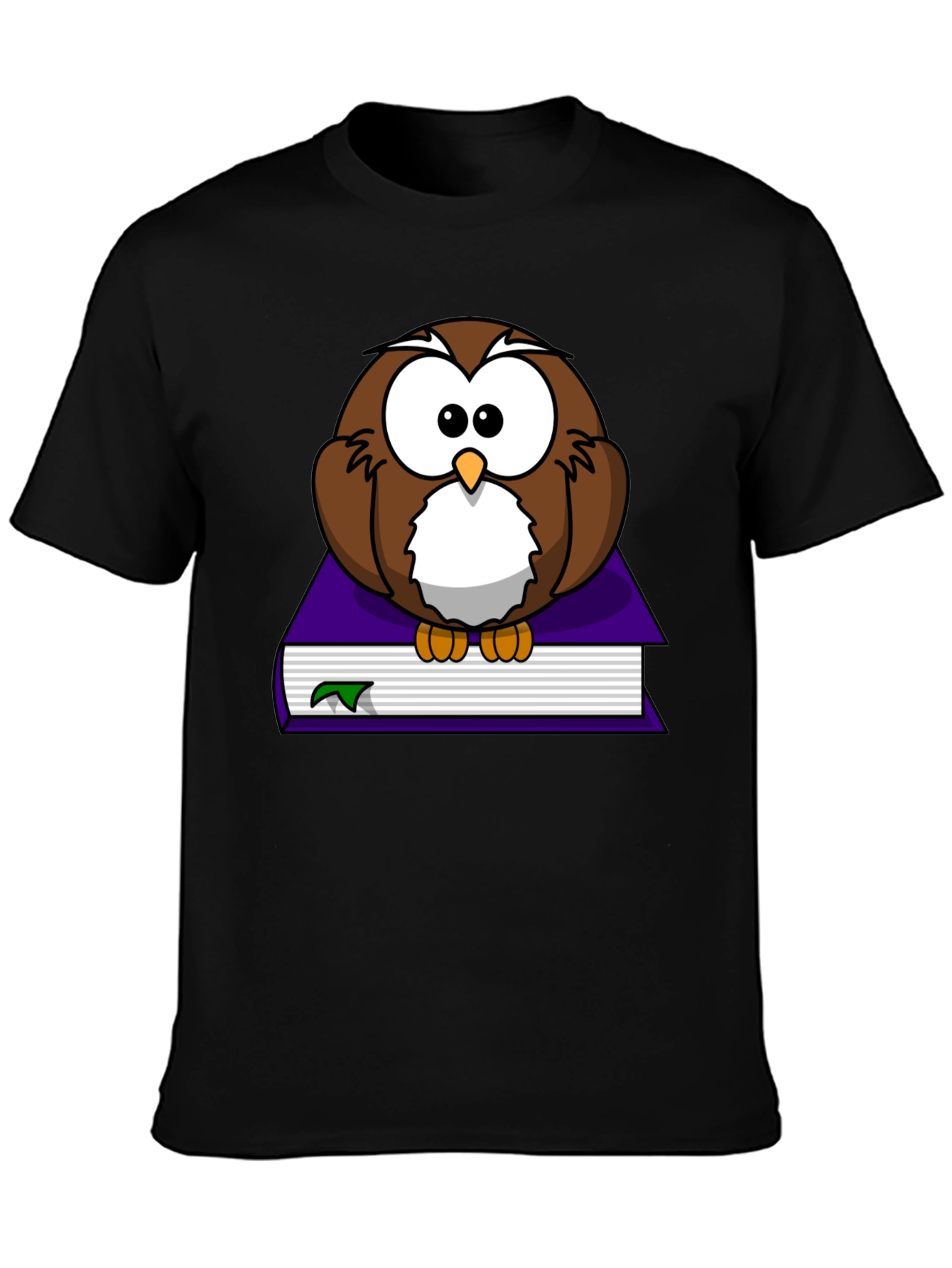 Owl on Book Graphic T-Shirt - Unisex Black Tee