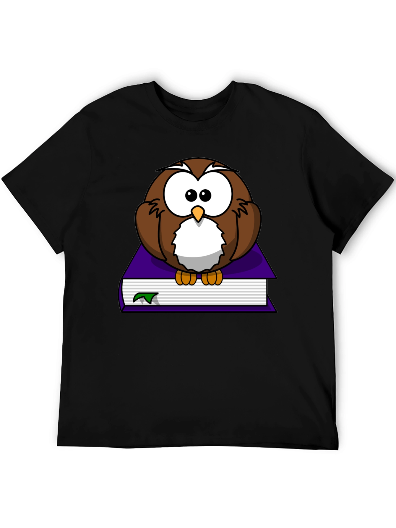 Owl on Book Graphic T-Shirt - Unisex Black Tee