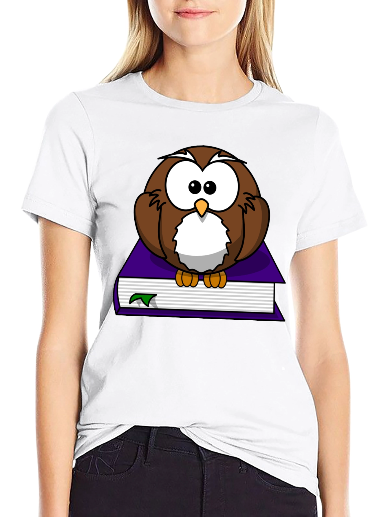 Owl on Book Graphic T-Shirt - Unisex Black Tee