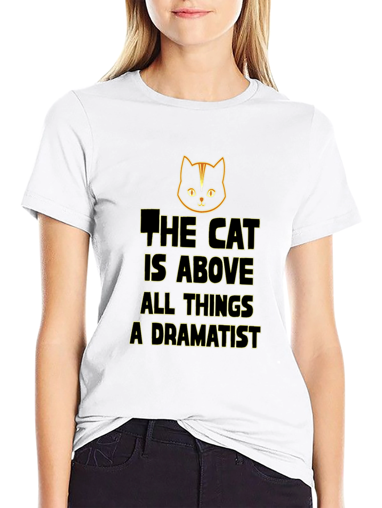 Cat Above All Things Dramatist Black T-Shirt