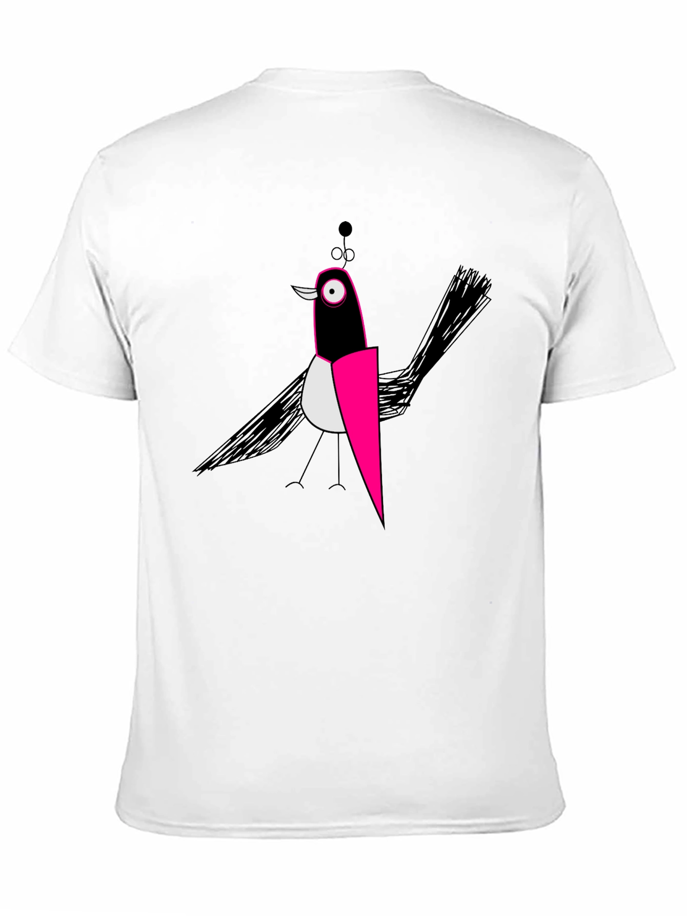 Abstract Bird Graphic Black T-Shirt