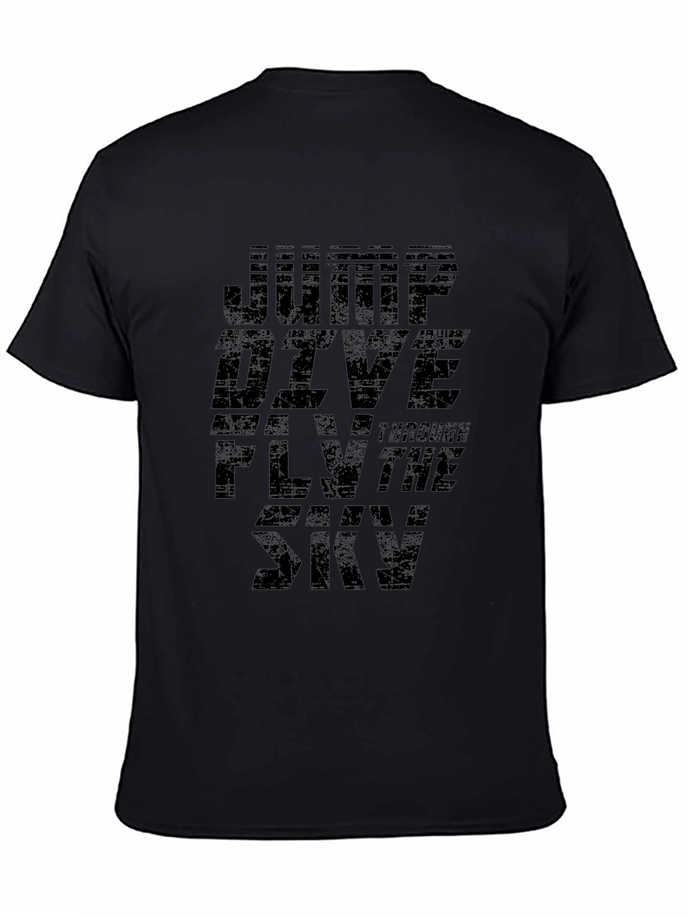 Jump Dive Fly Sky Black Graphic T-Shirt