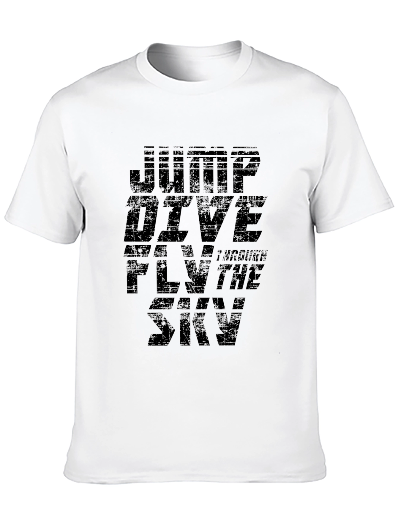 Jump Dive Fly Sky Black Graphic T-Shirt